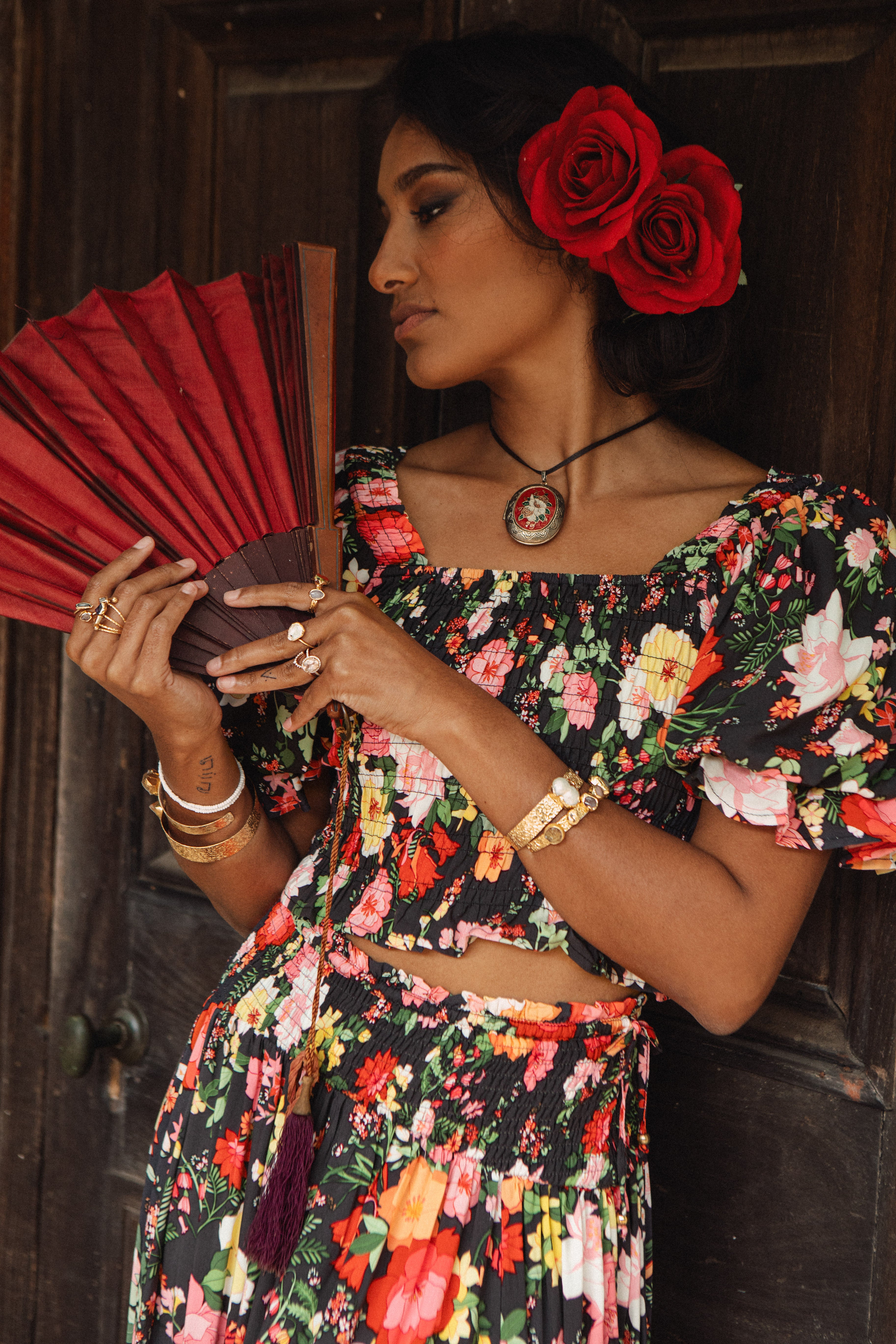 Mariana Top Flamenco worn with matching skirt