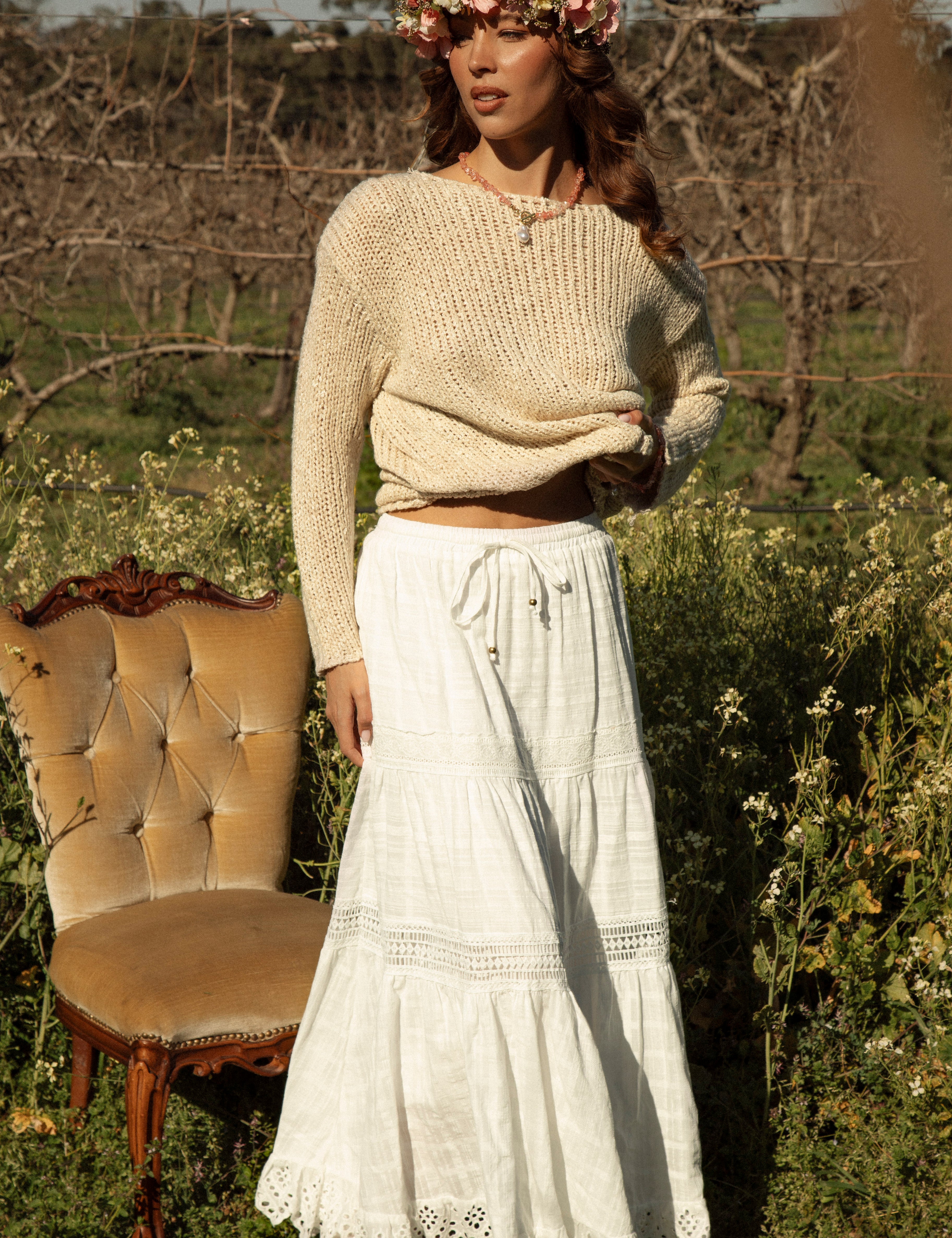 Marigold Cotton Maxi Skirt