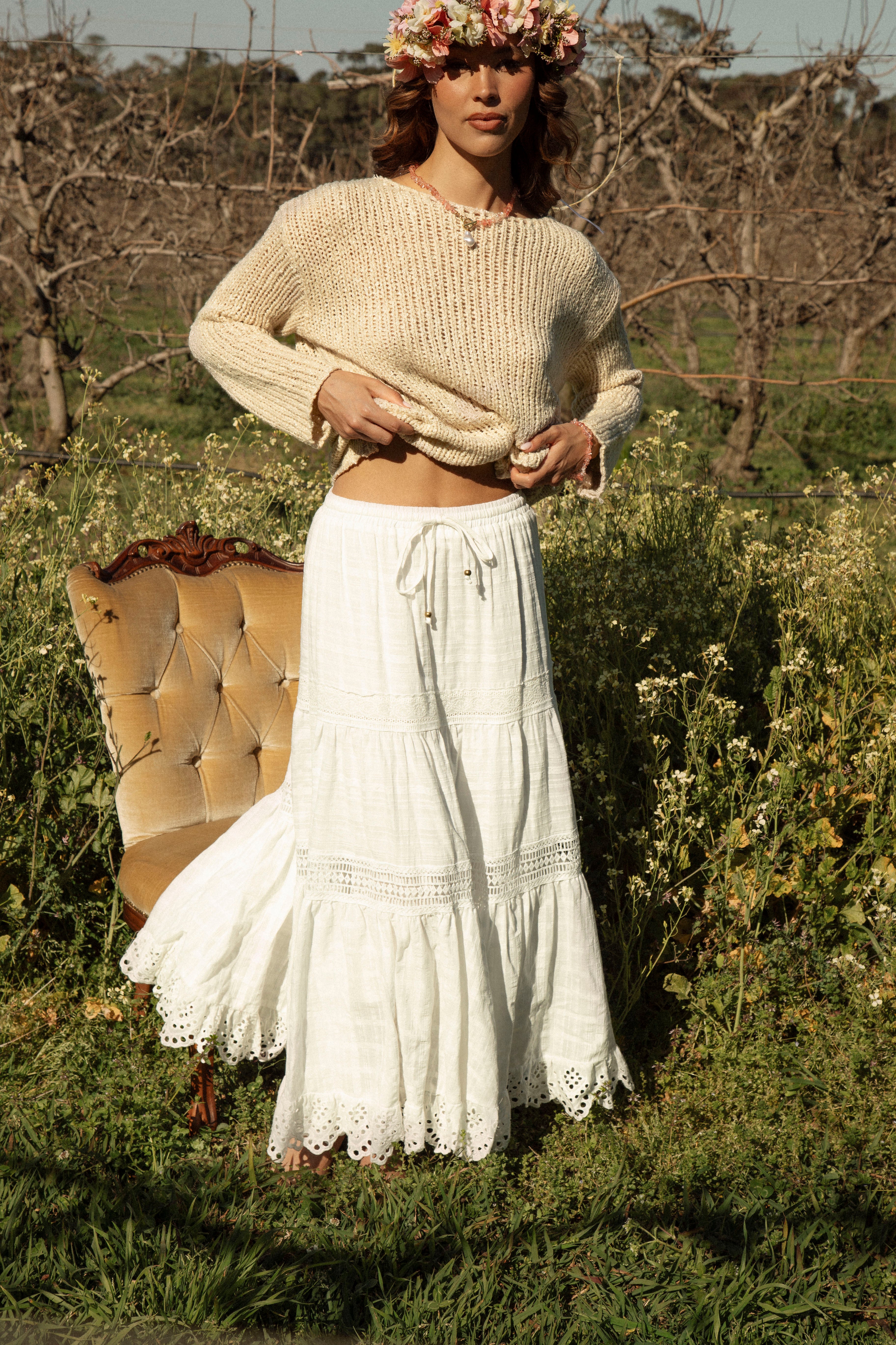 Marigold Cotton Maxi Skirt  - Bella Boheme Meadow Muse collection
