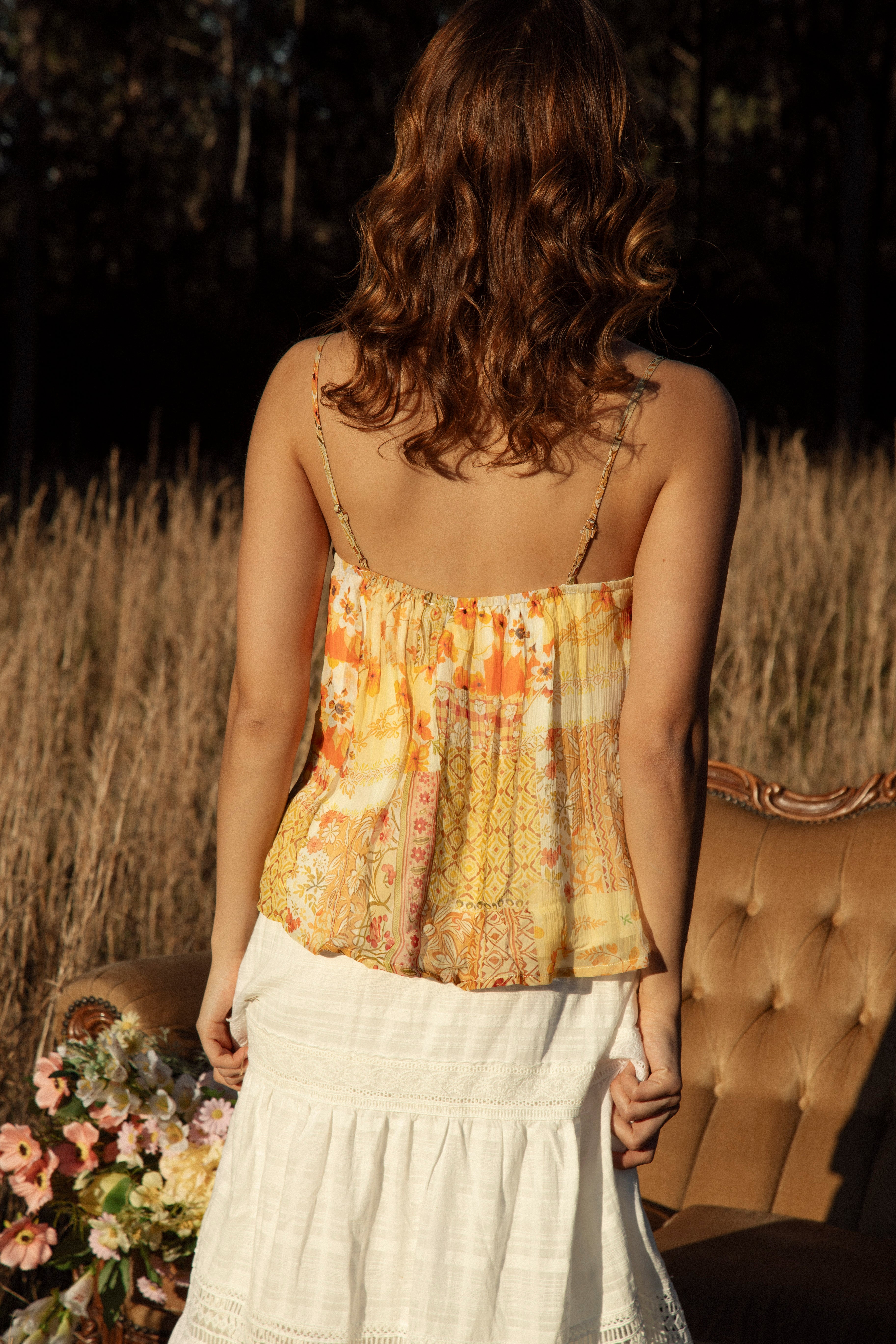 Melody Camisole Fields of Gold - rear view