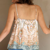 Melody Camisole Pastel Romance - rear view showcasing bohemian inspired paisley print
