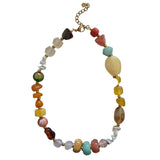 Mesa Necklace - colourful beaded necklace in earthy tones with pops of aqua