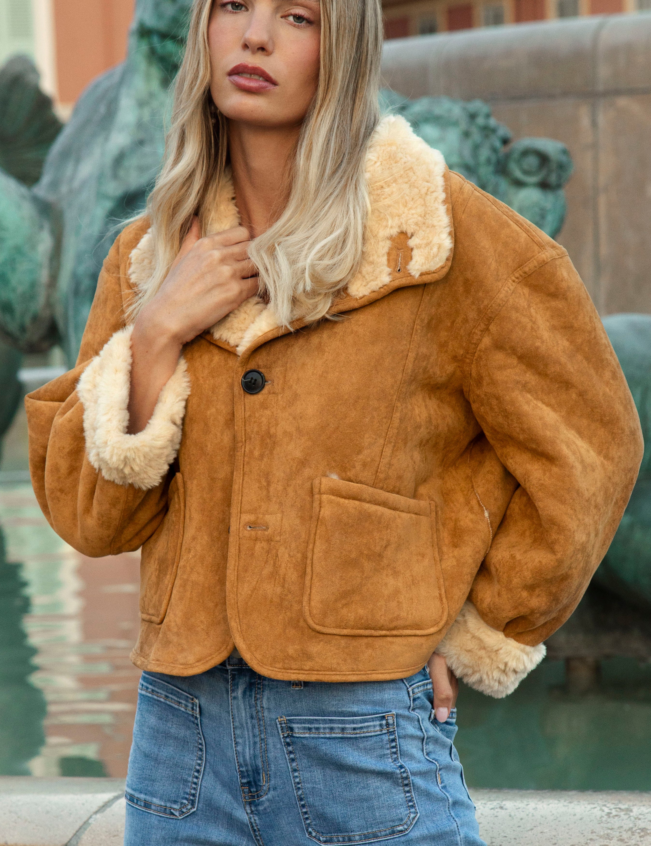 Milano Reversible Sherpa Jacket - short style jacket with sherpa lining
