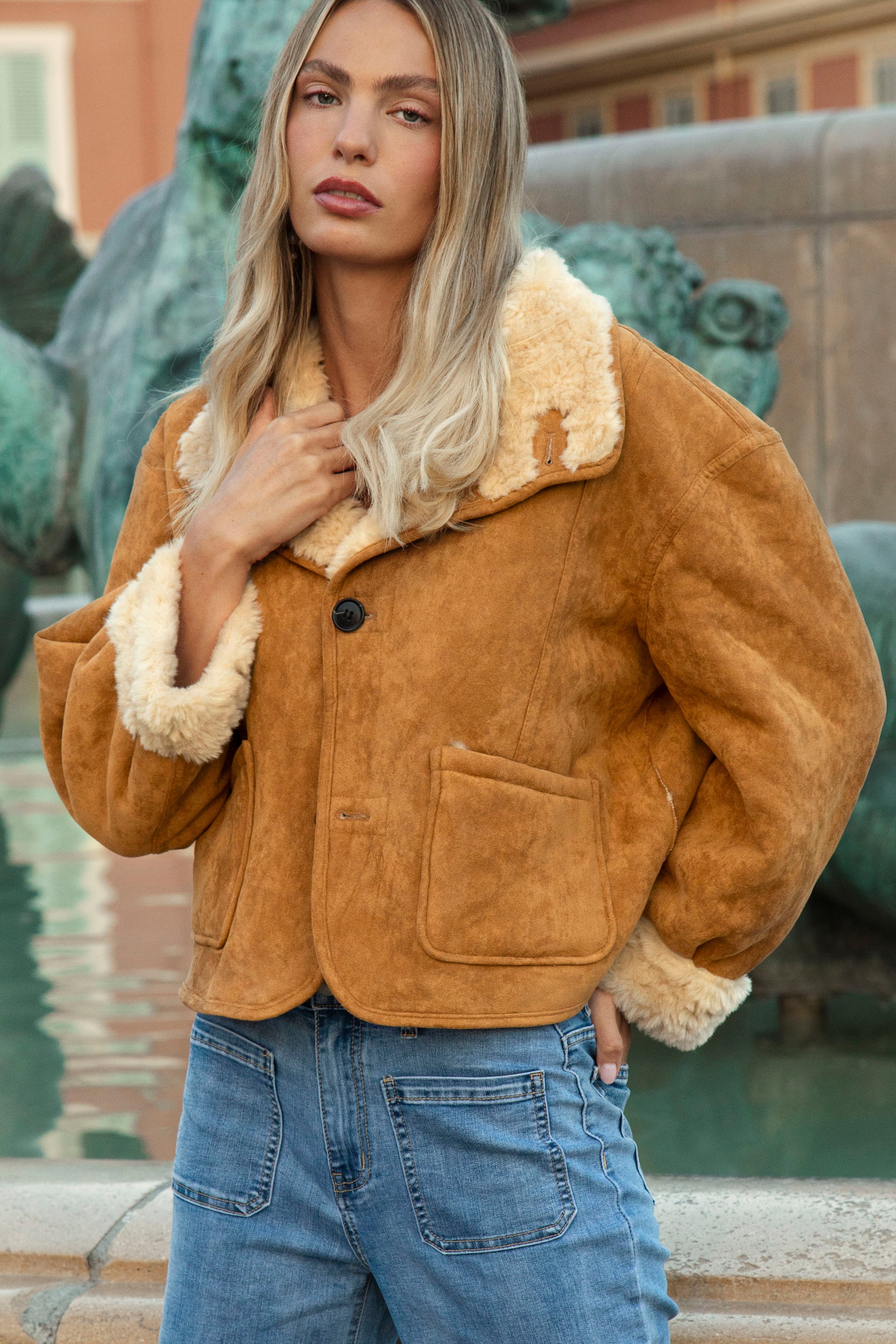 Milano Reversible Sherpa Jacket - short style jacket with sherpa lining