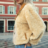 Milano Reversible Sherpa Jacket - side view with sherpa lining as outer