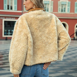 Milano Reversible Sherpa Jacket - rear view with sherpa lining worn as outer