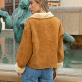 Milano Reversible Sherpa Jacket - rear view with tan outer 