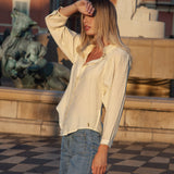 Mirella Blouse - long sleeve shirt in cream colourway