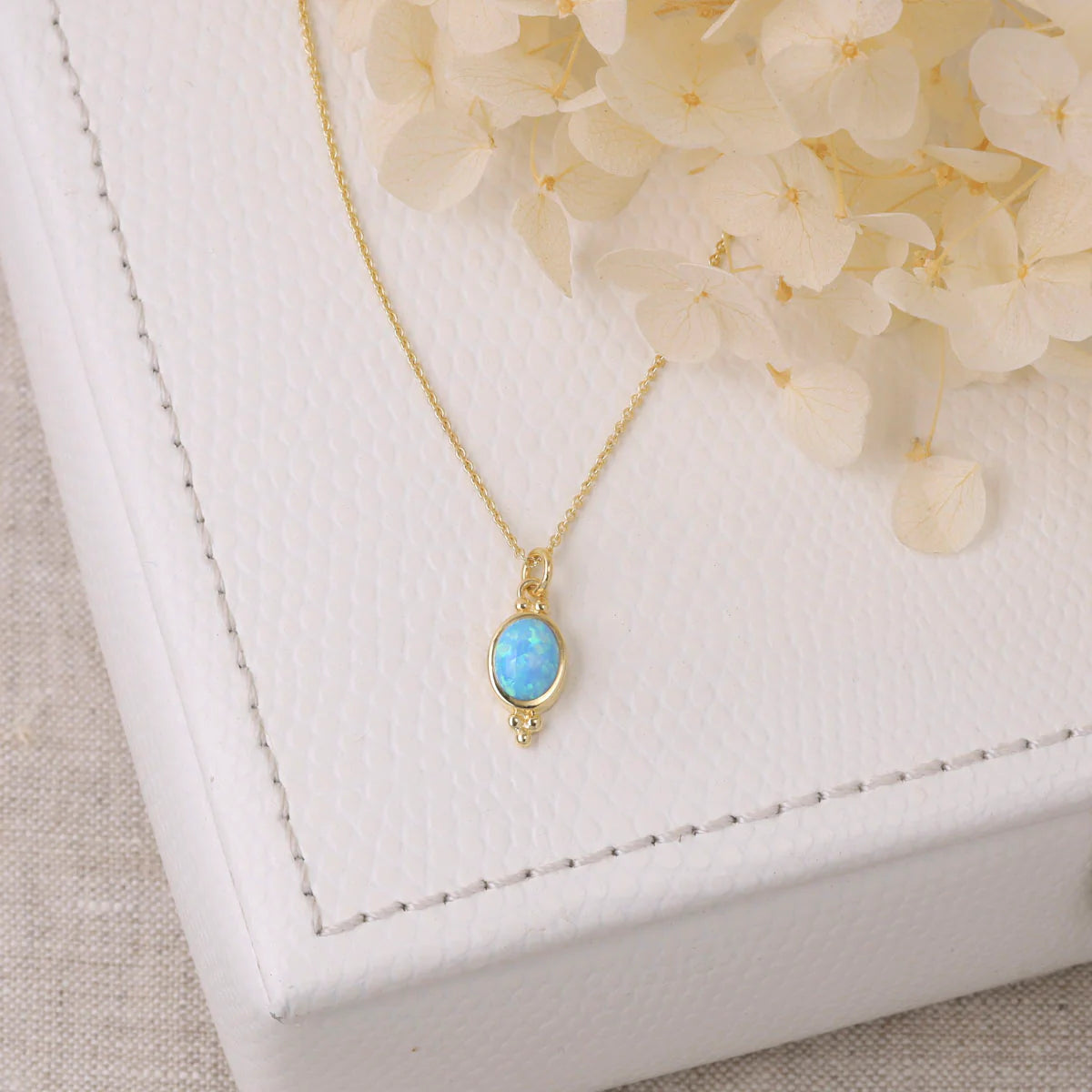 Moon Song Opal Necklace Gold