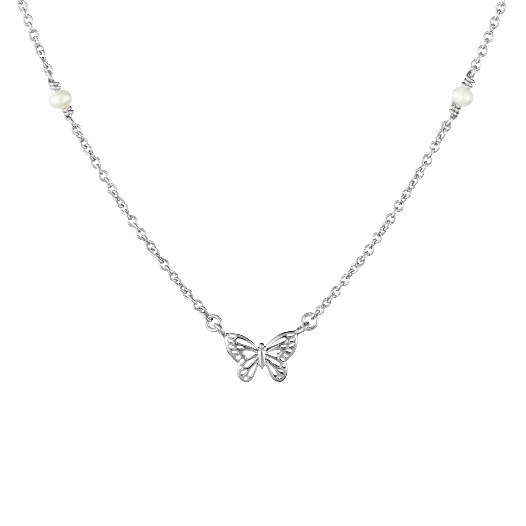 N638 - Butterfly Pearl Necklace