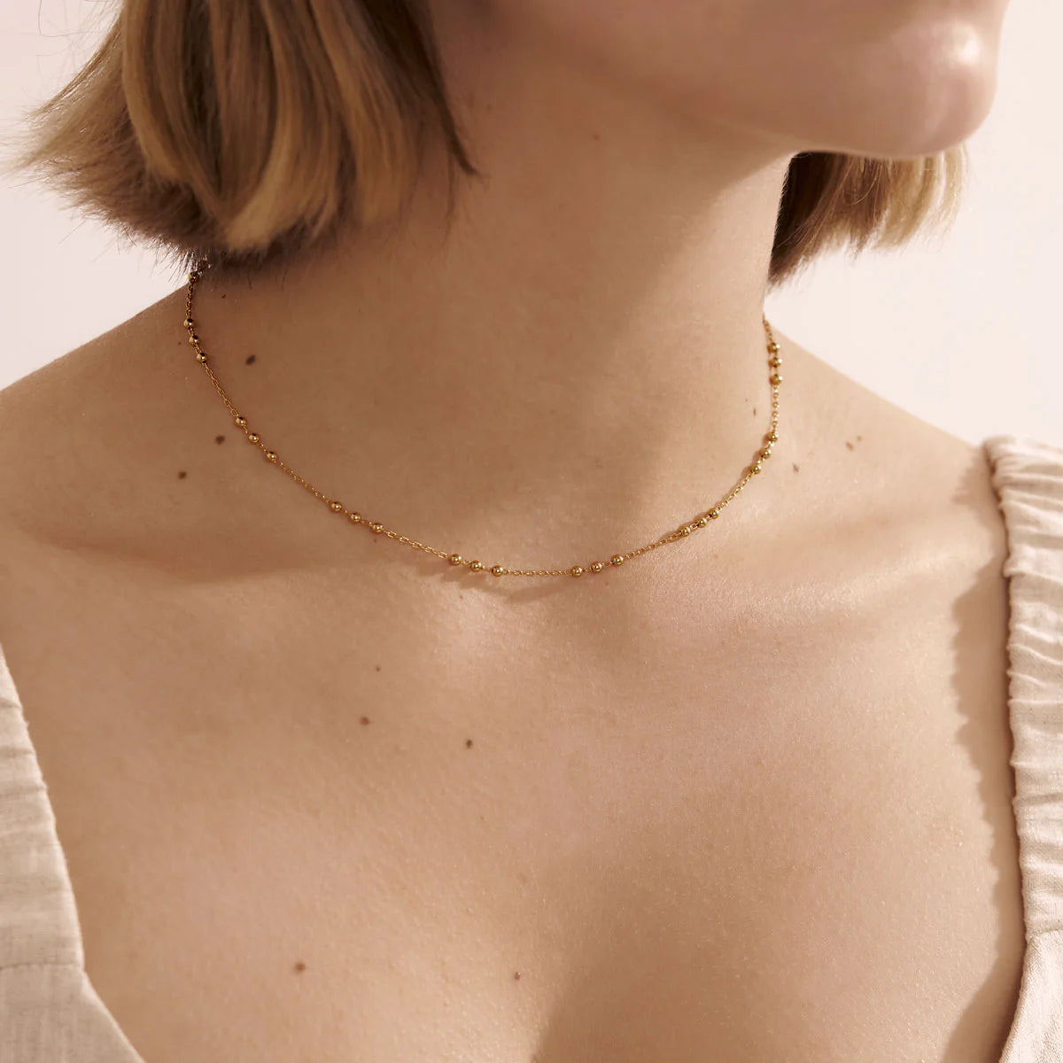 Midsummer Star Beaded Chain Necklace Gold