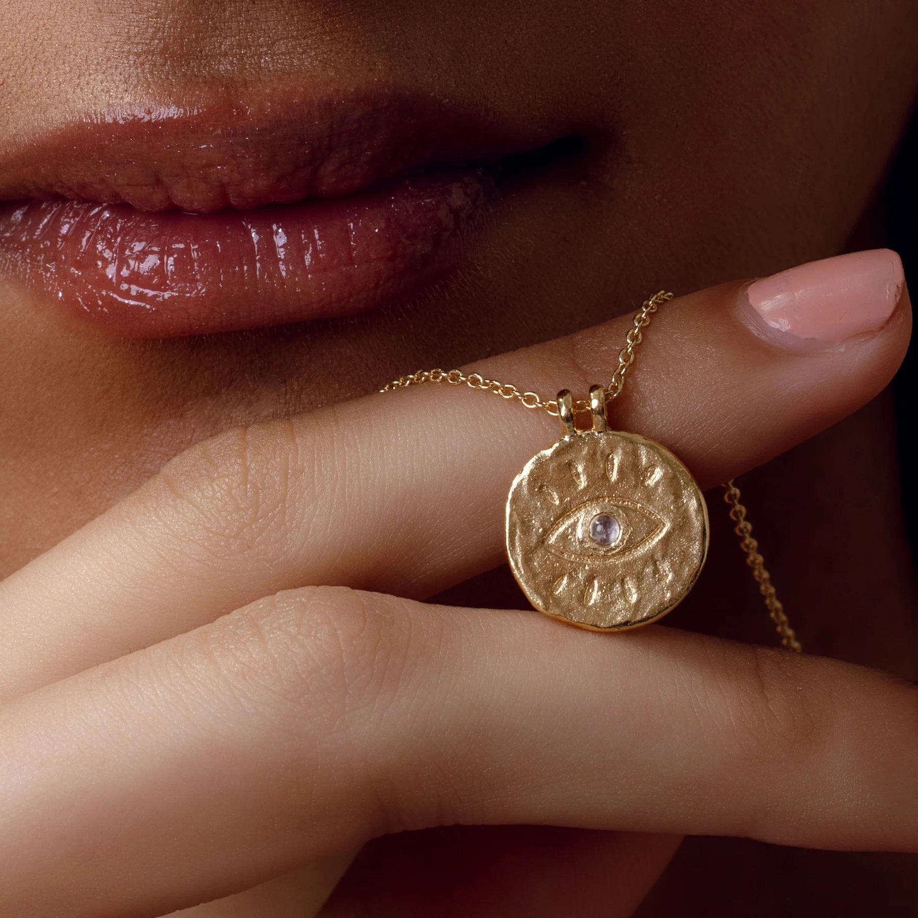 All Seeing Eye Necklace Gold