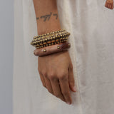 Natural Wood Bangle Set Gold - perfect for layering. Villa Toscana, Bella Boheme