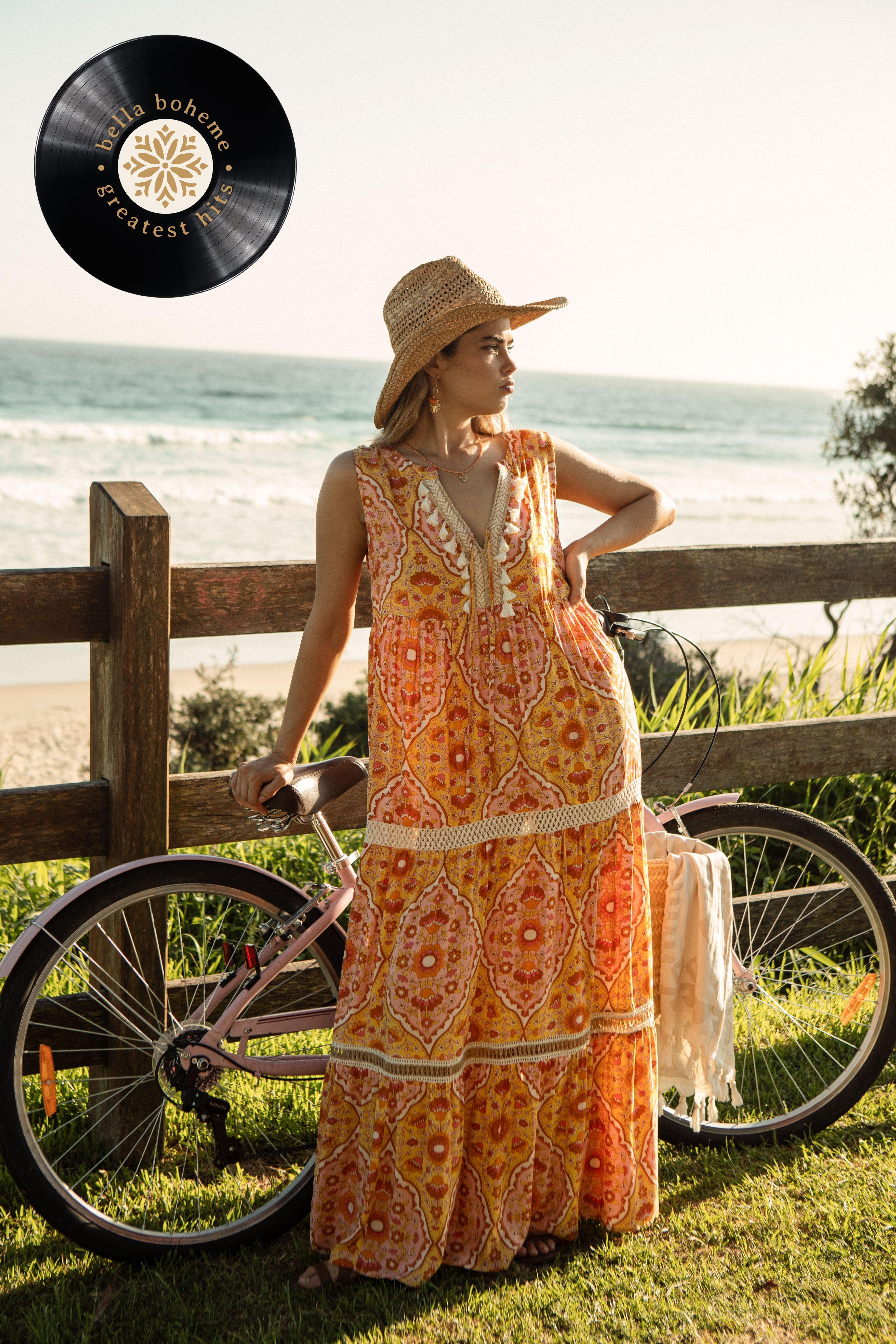 Nina Maxi Dress - Golden Glow print