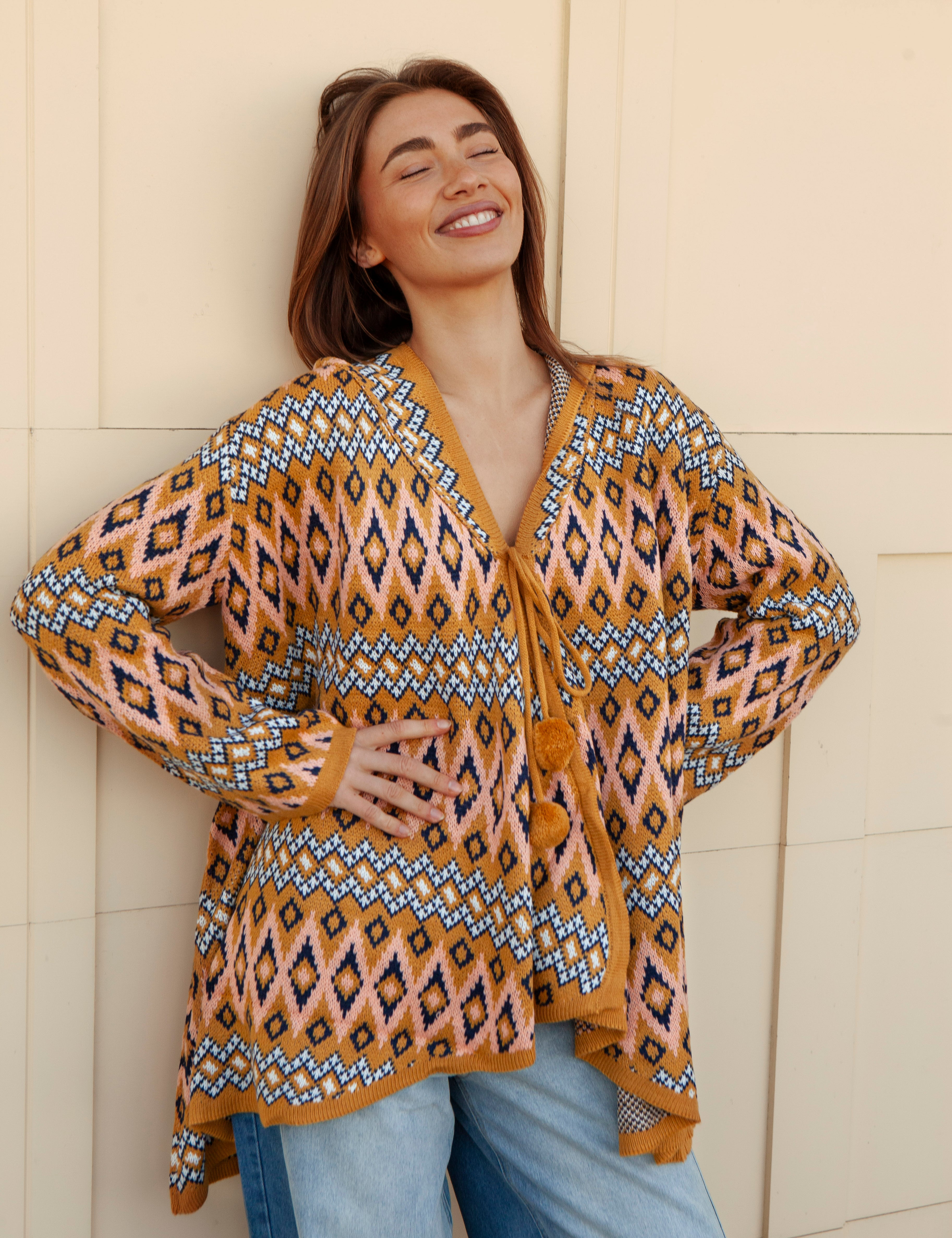 One Love Hooded Cardi - Aztec