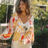 Papillion Blouse - floral print long sleeve Boho blouse