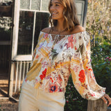 Papillion Blouse - boho style off the shoulder blouse