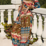 Paradise Pant Olea  - relaxed style pant with drawstring waist and Boho style pattern