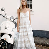 Parisian Dreams Gown Vintage White worn with Drifter Boots by Bella Boheme
