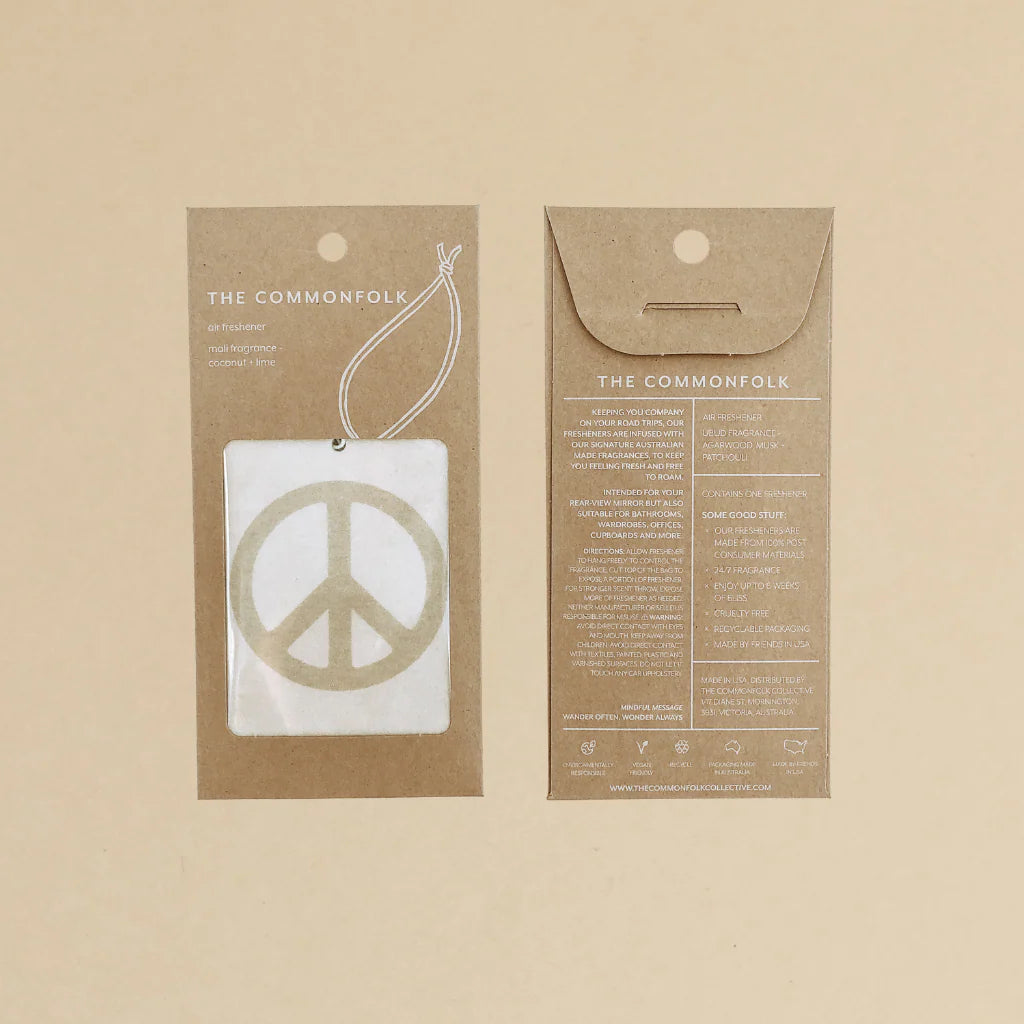 Cream Peace Sign Air Freshener - Mali Fragrance