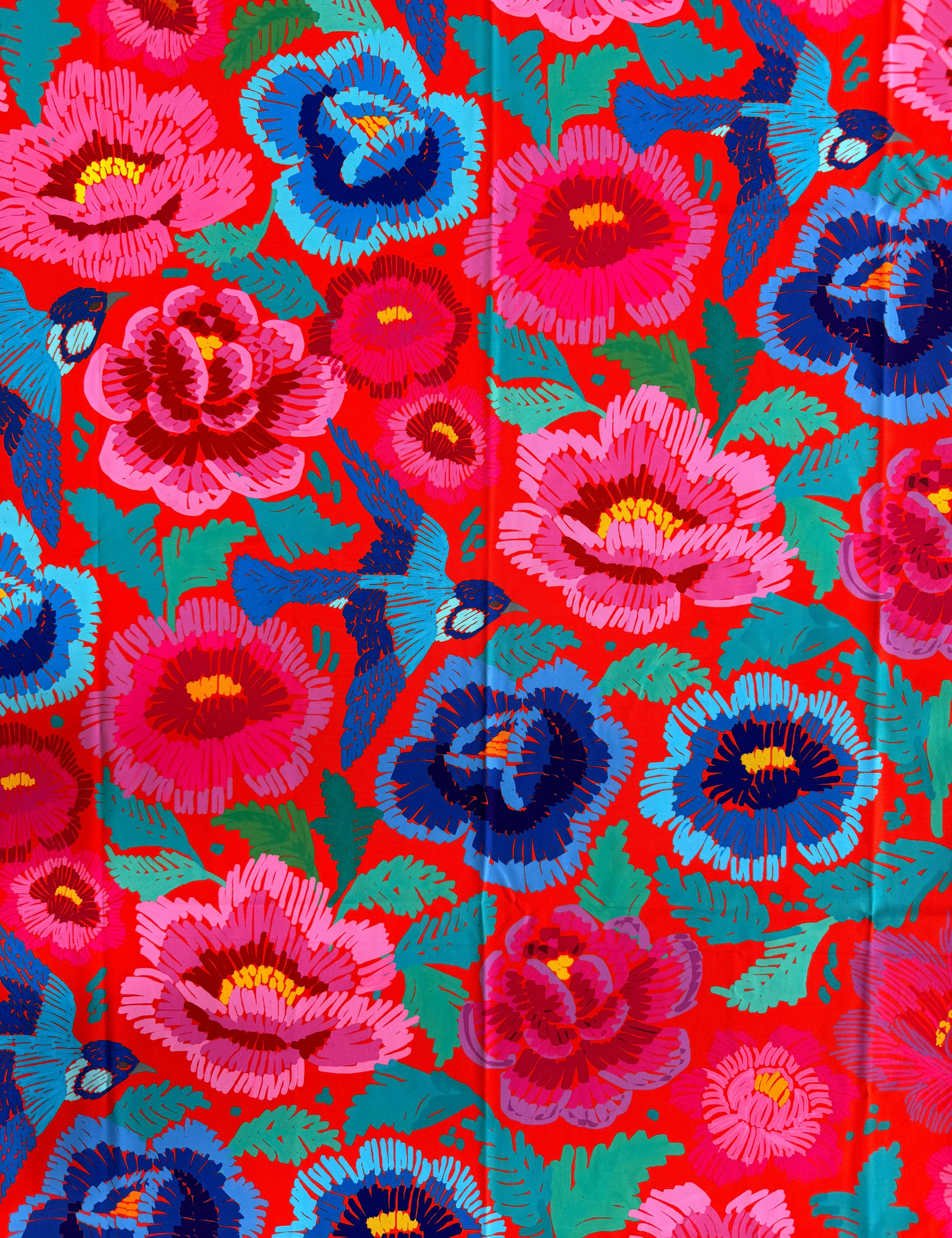 Canvas Tablecloth - Birds and Roses