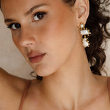 Pippa Freshwater Pearl Earring - stunning drop earrings featuring freshwater pearl in gold setting