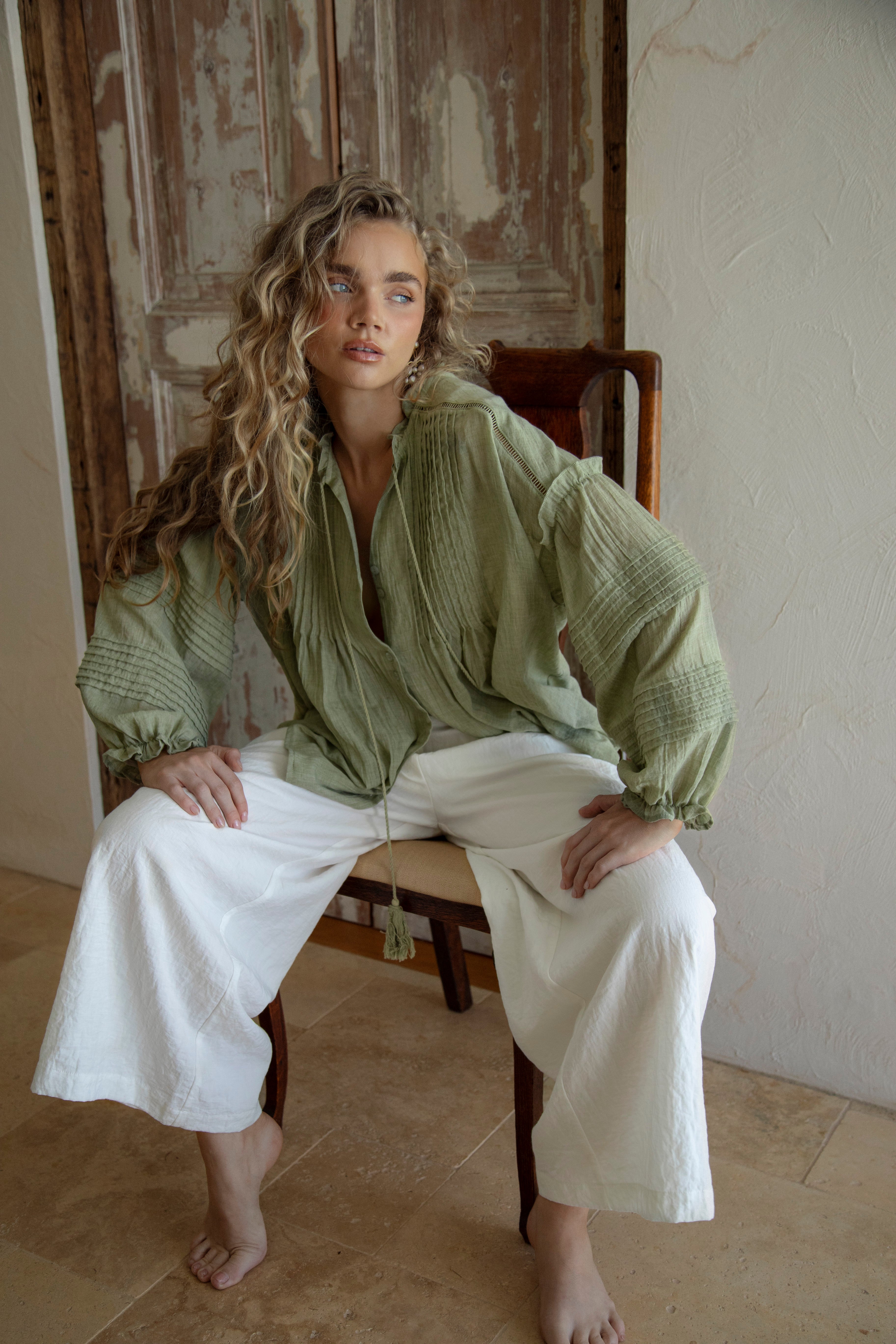 Poppy Blouse - Fern