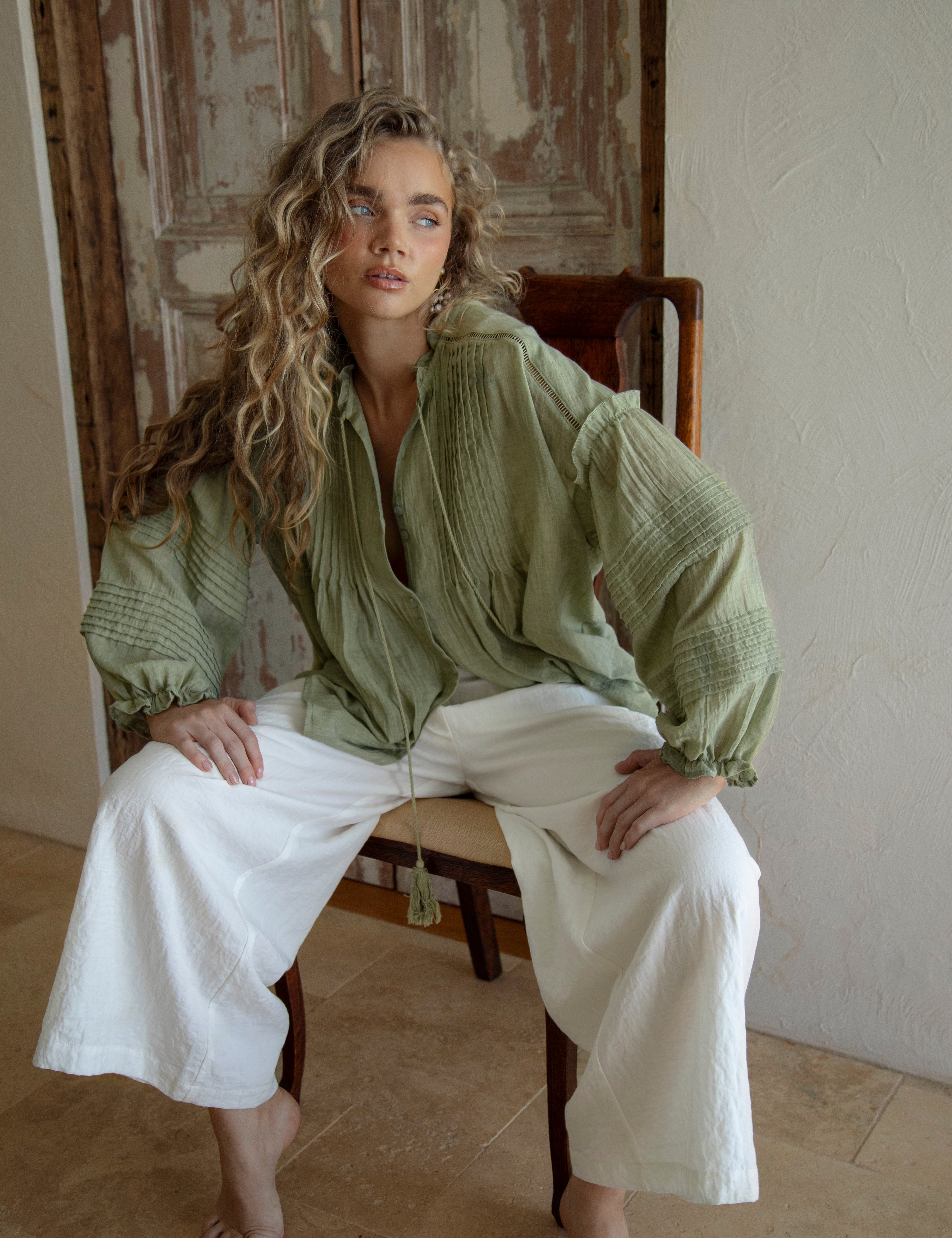 Poppy Blouse - Fern