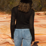 Portobello Knit in black - rear view.