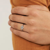 Midsummer Star Solstice Rainbow Moonstone Signet Ring