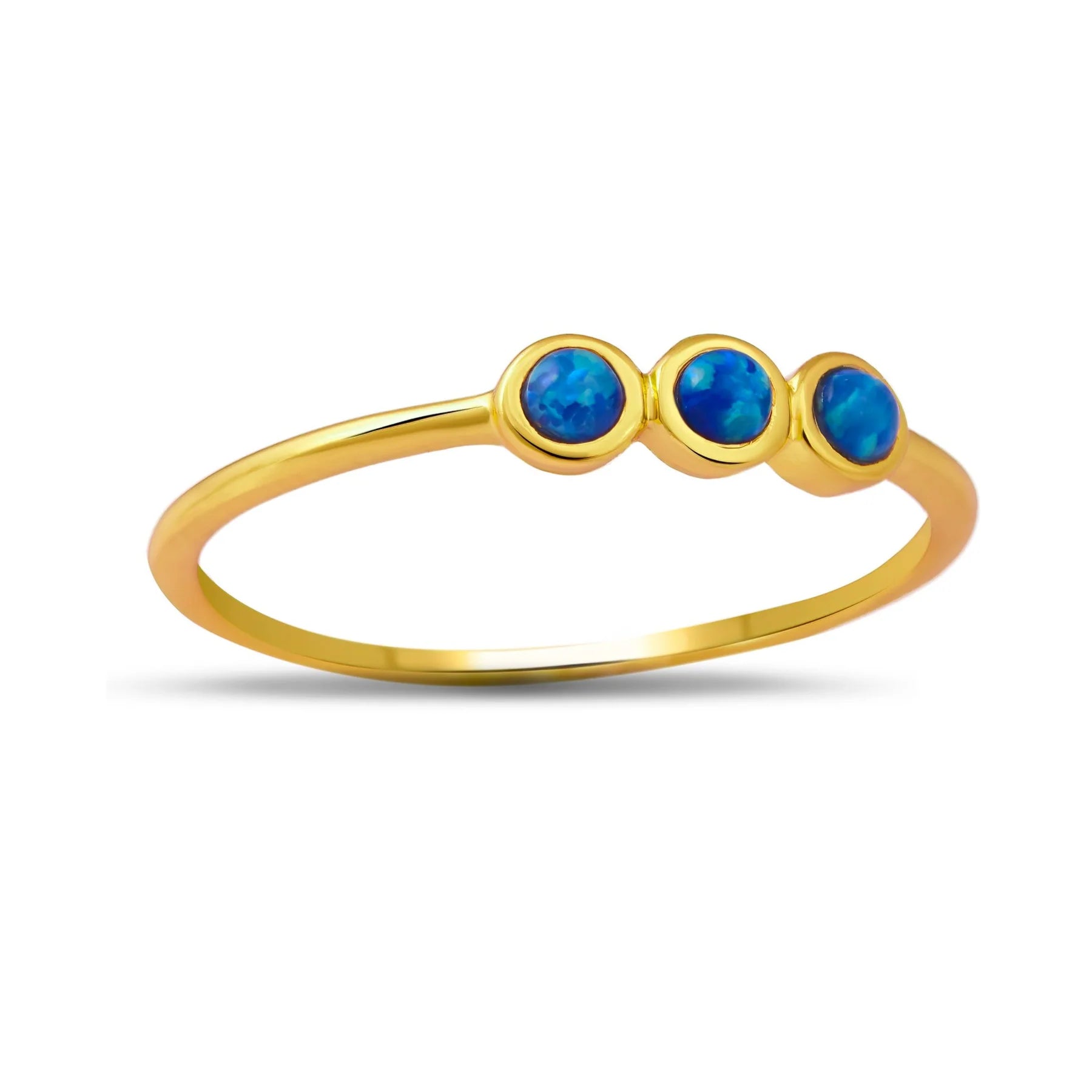 R286BPG - Trinity Blue Opal Gold Ring