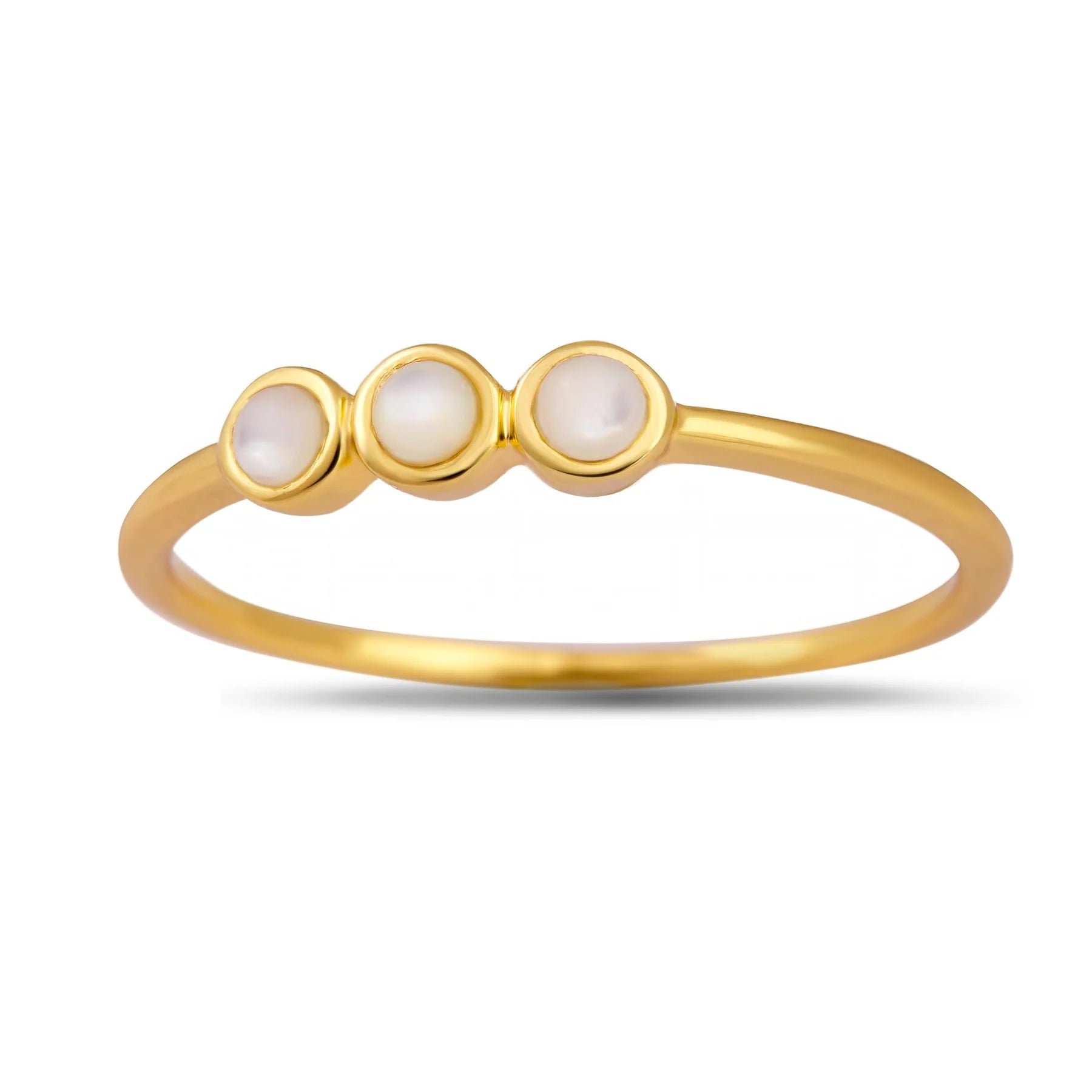 R286MPG - Trinity Shell Gold Ring