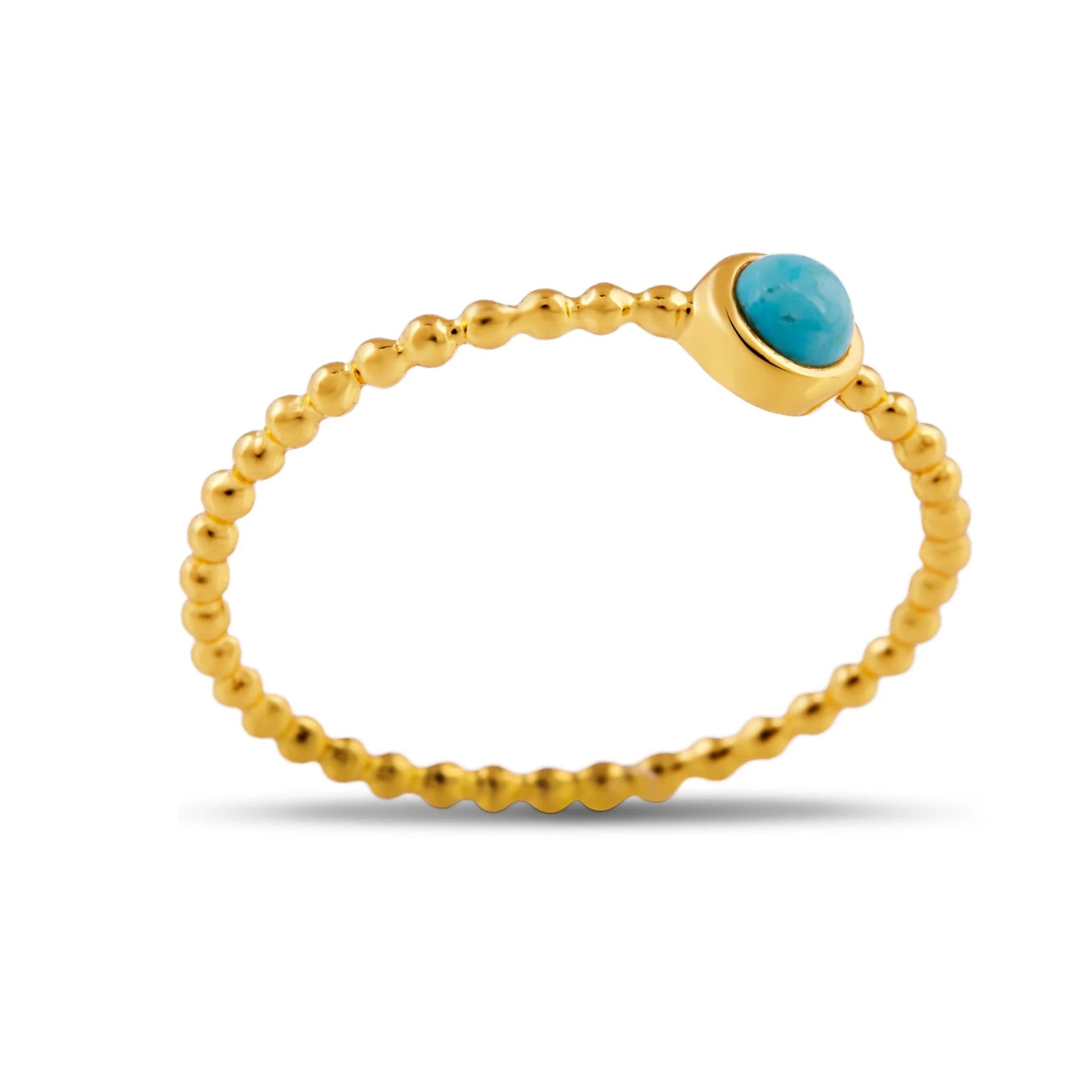 R292TQG - Halo Turquoise Gold Ring