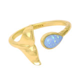 Whale Tail Opal Ring Gold
