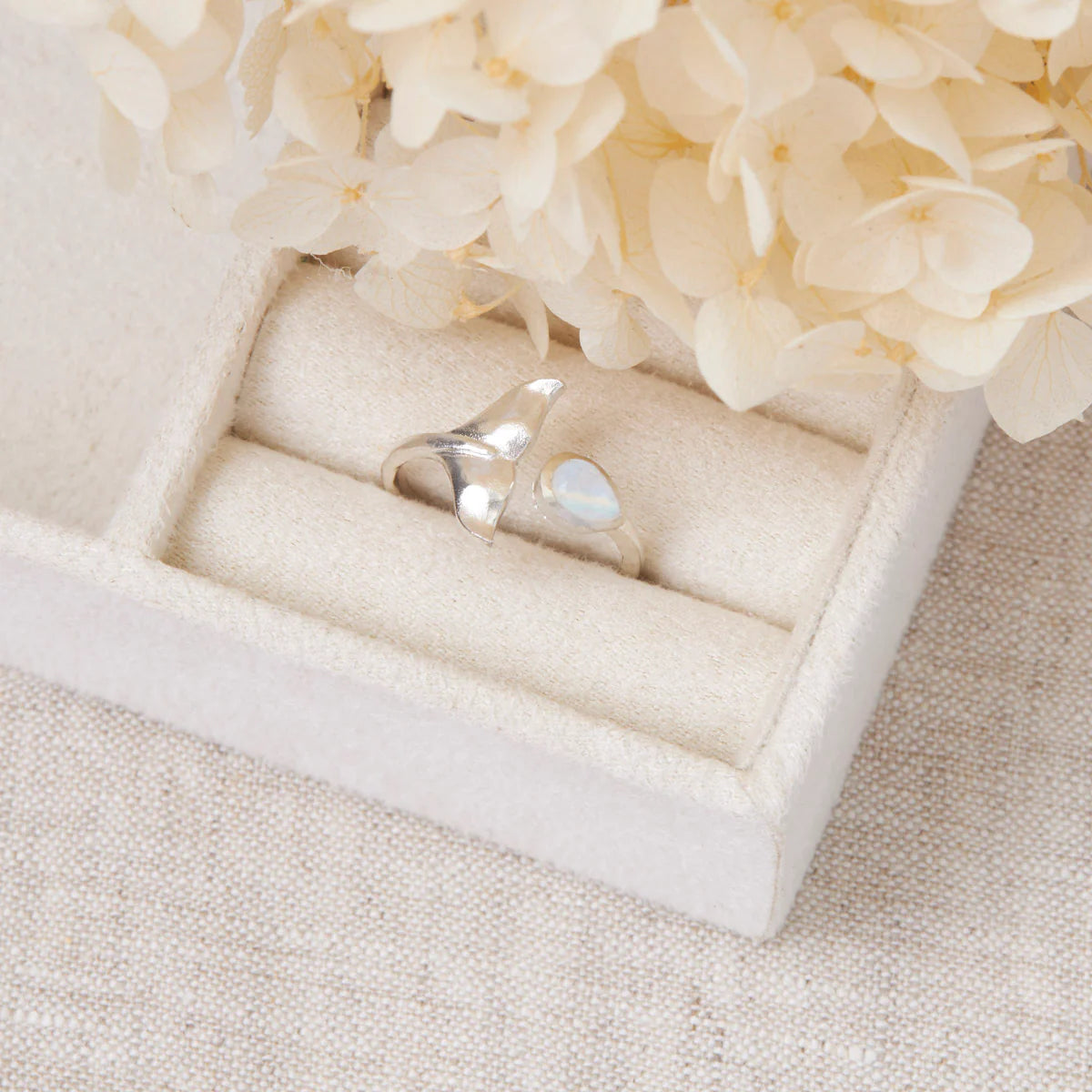 Whale Tail Moonstone Ring