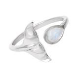 Whale Tail Moonstone Ring