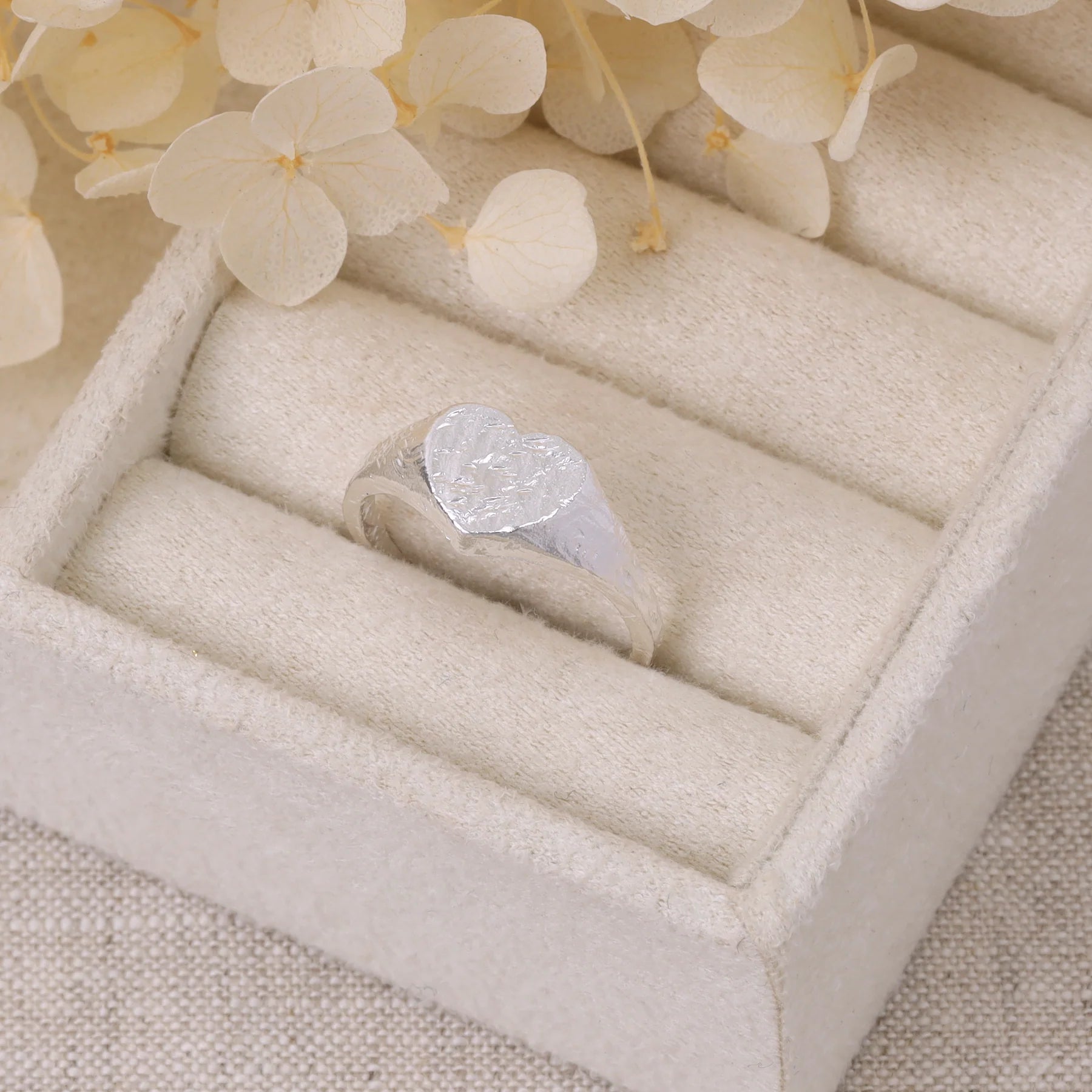 Textured Amore Signet Ring