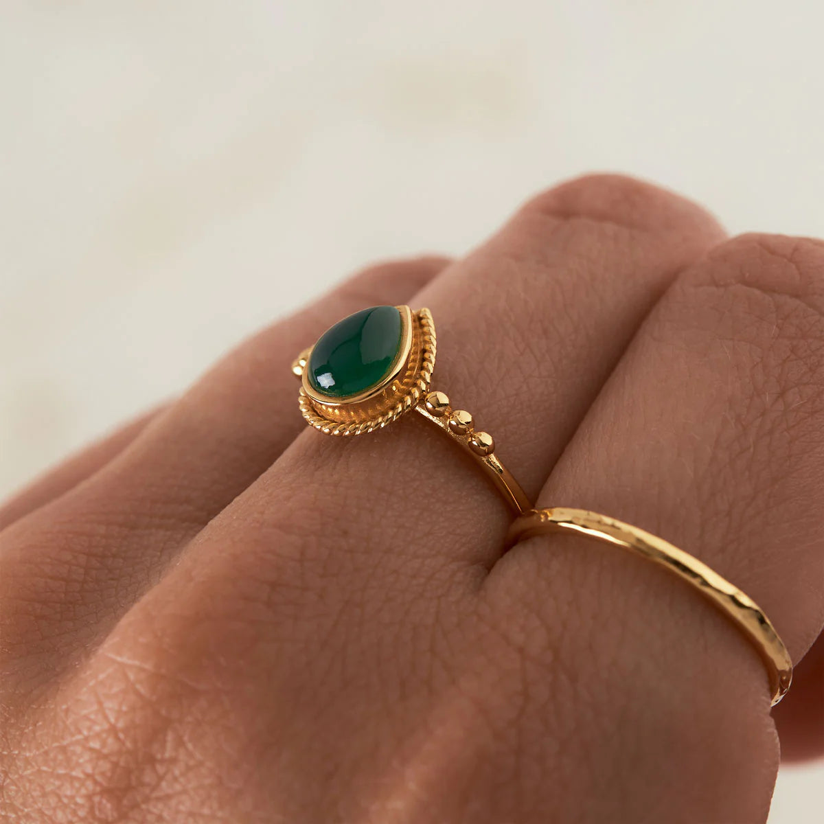 R405GOG - Rejoice Green Onyx Ring