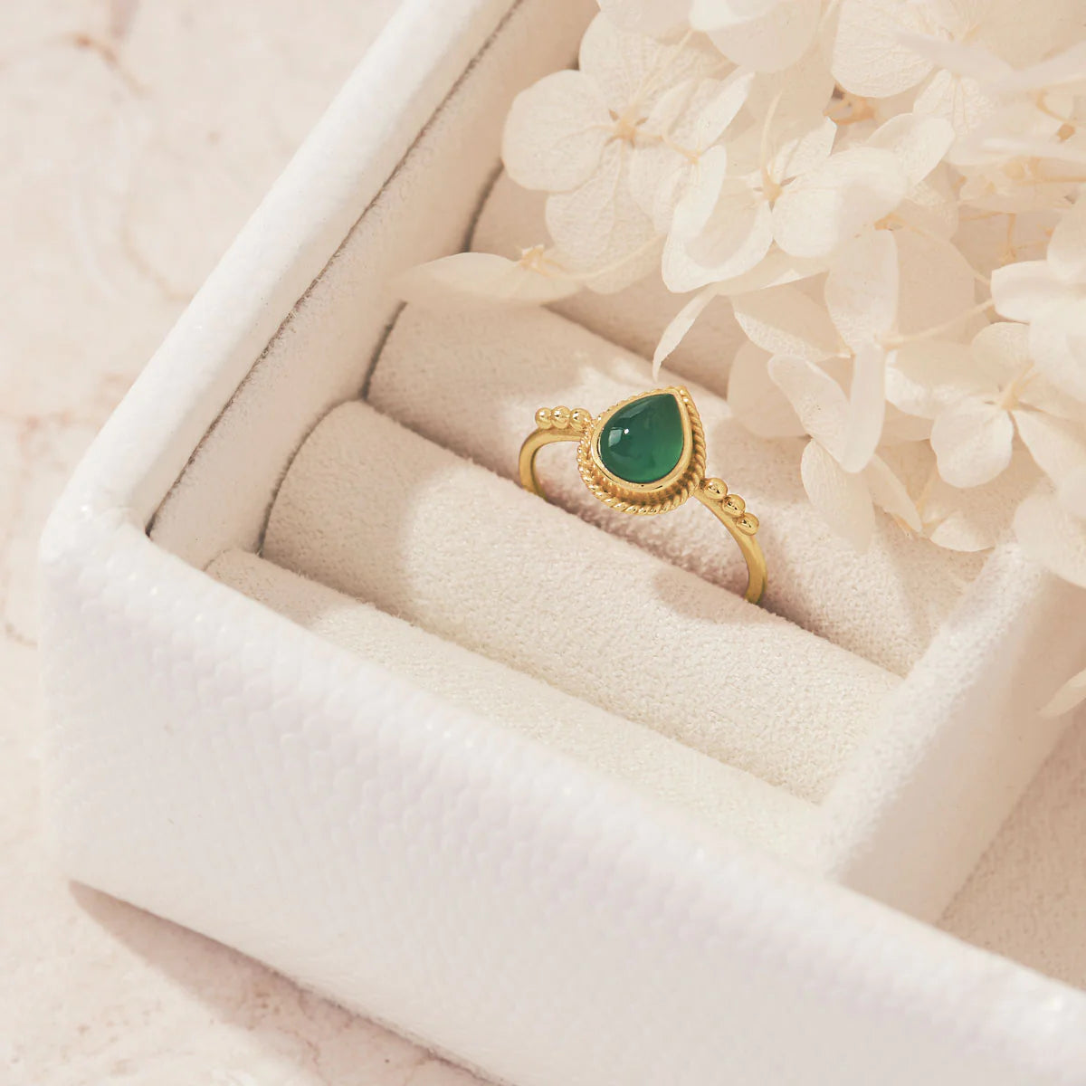 R405GOG - Rejoice Green Onyx Ring