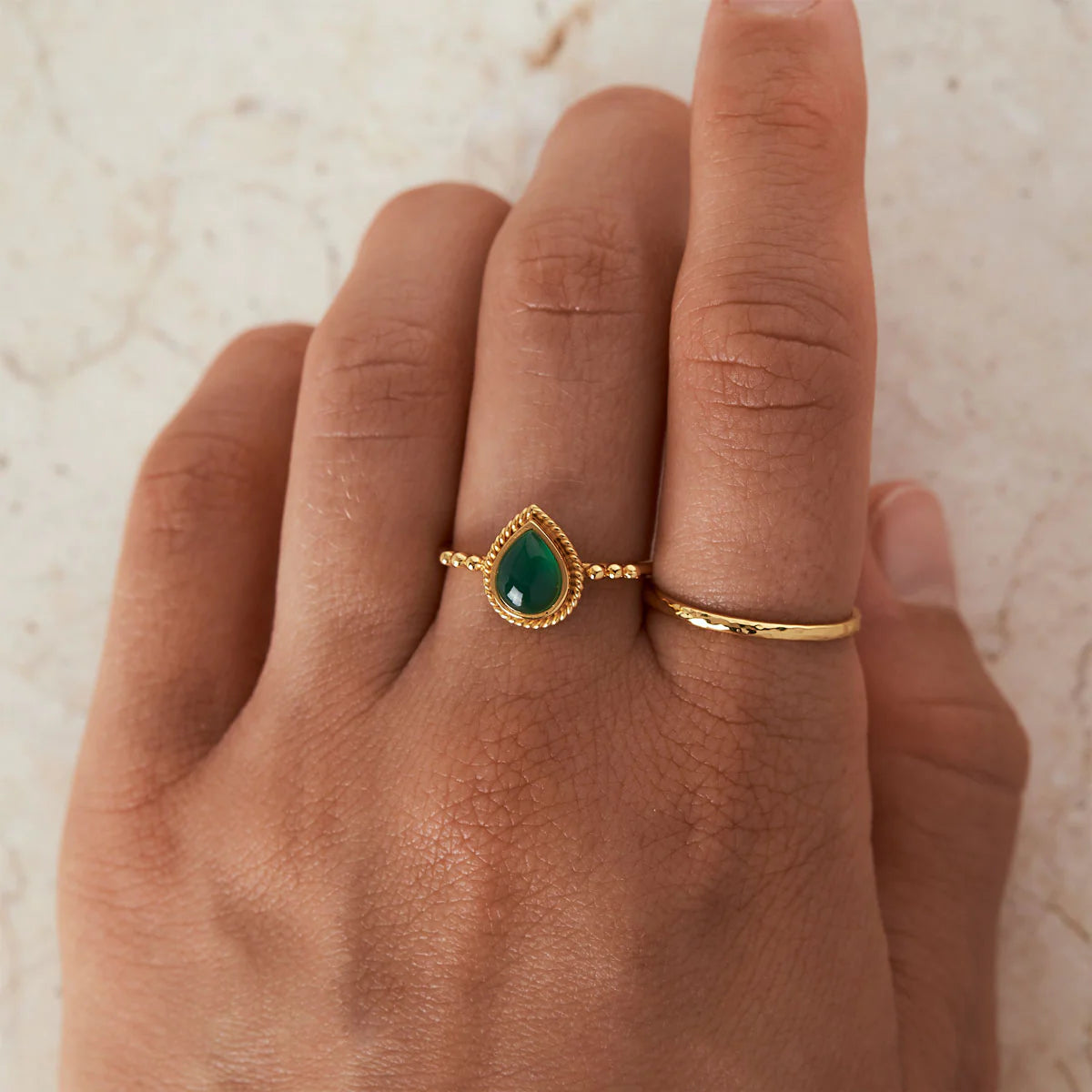 R405GOG - Rejoice Green Onyx Ring