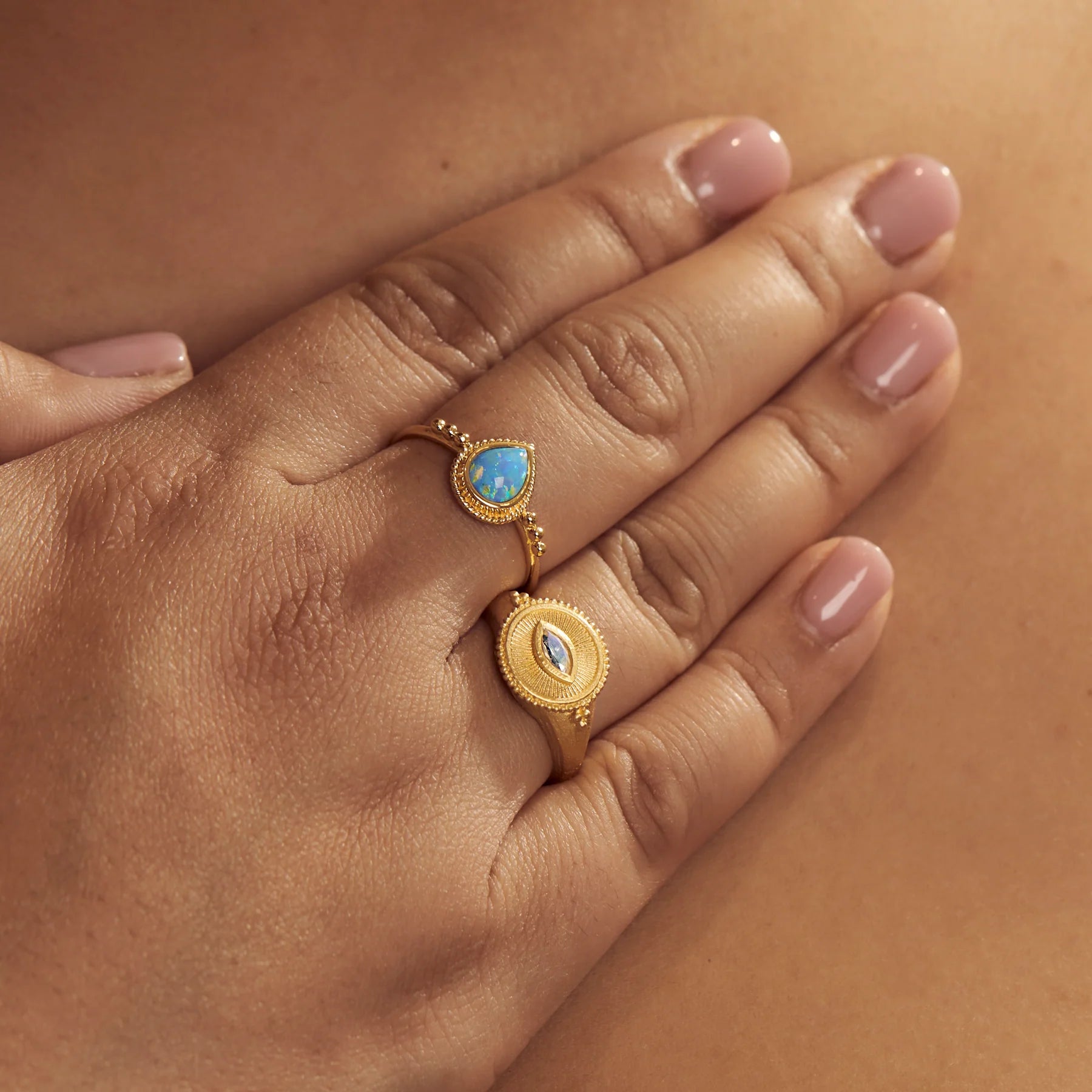 Soul Seer Moonstone Ring Gold