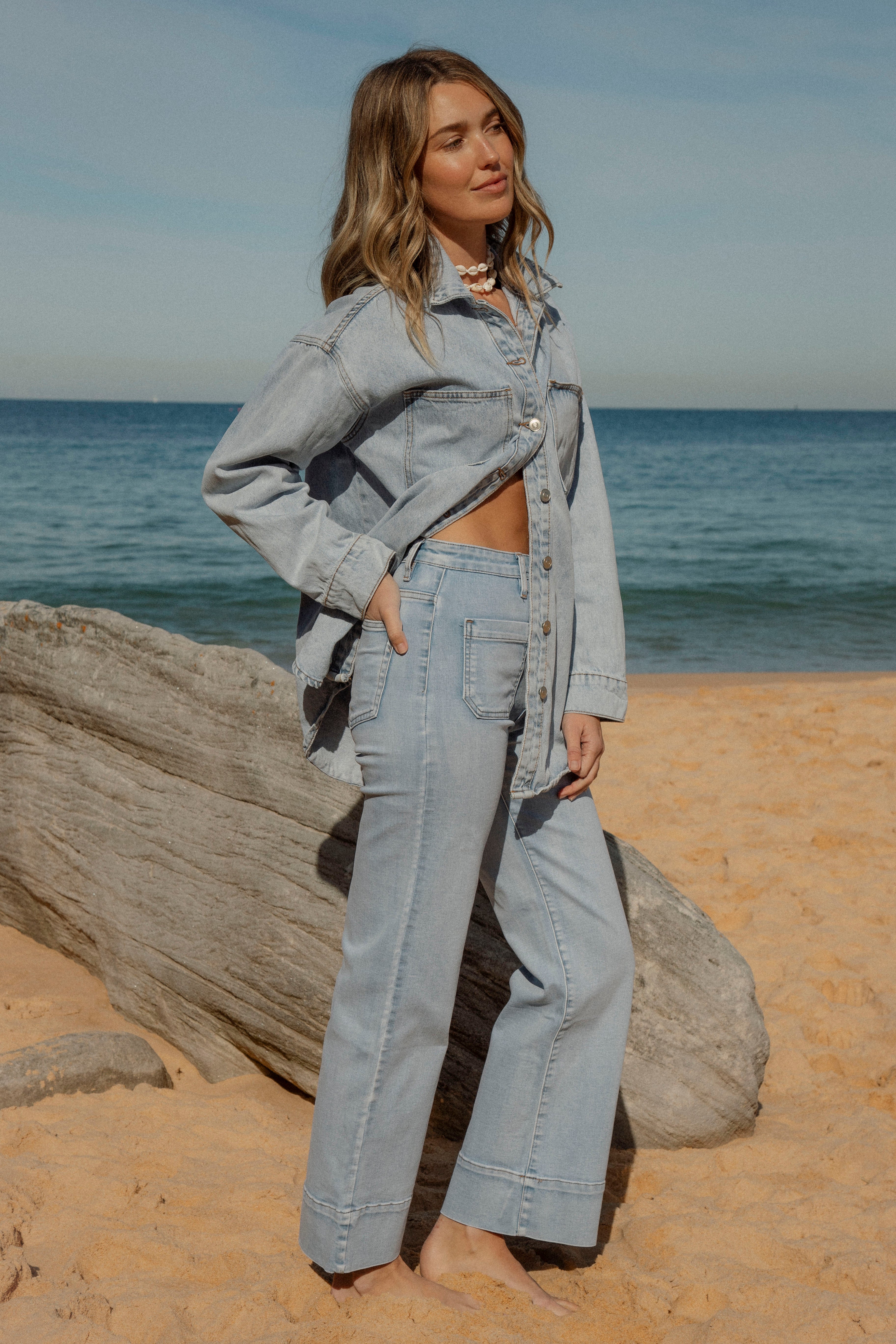 Raven Denim Shacket is a longline, lightweight shacket.