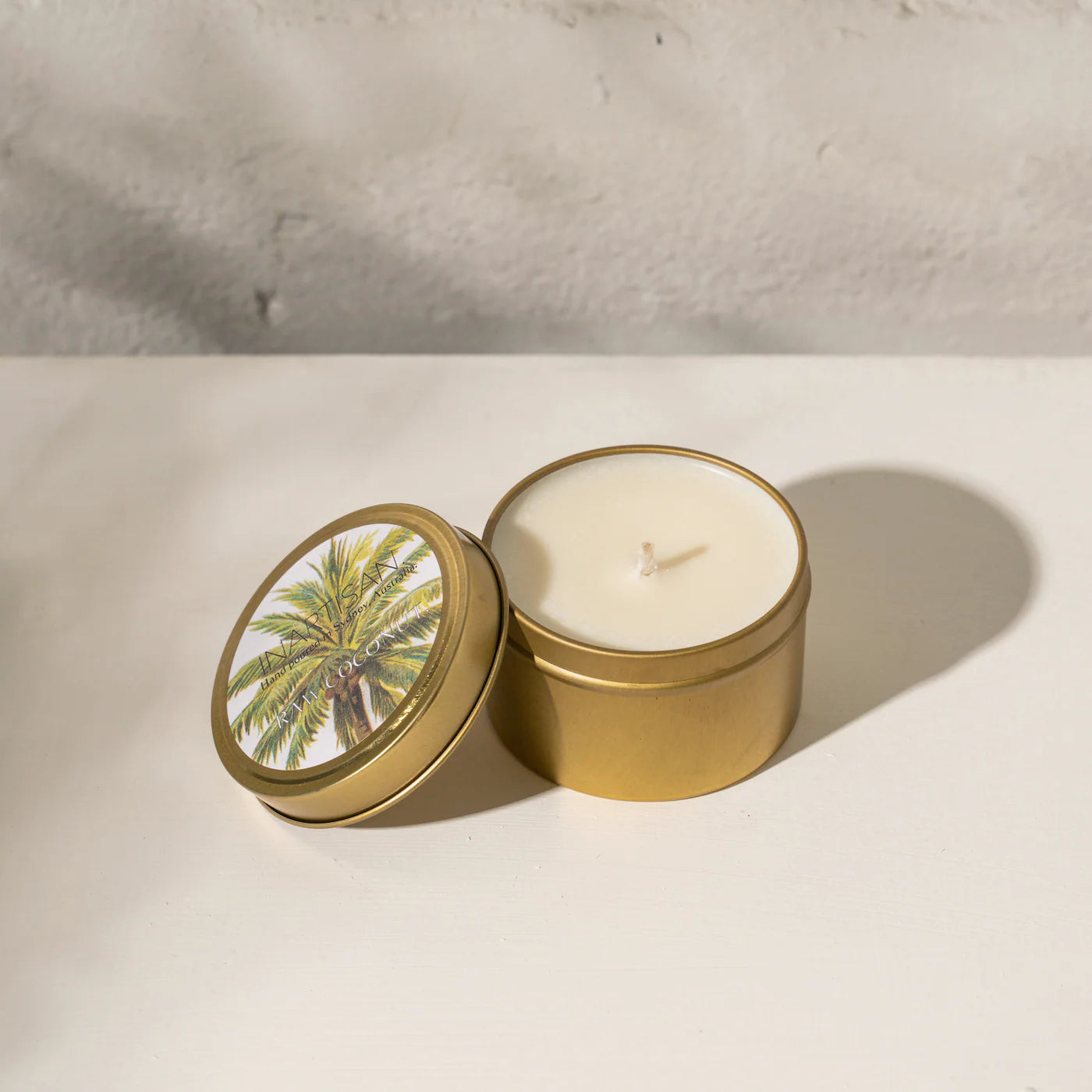 Hand Poured Soy Candle in Travel Tin - Brass