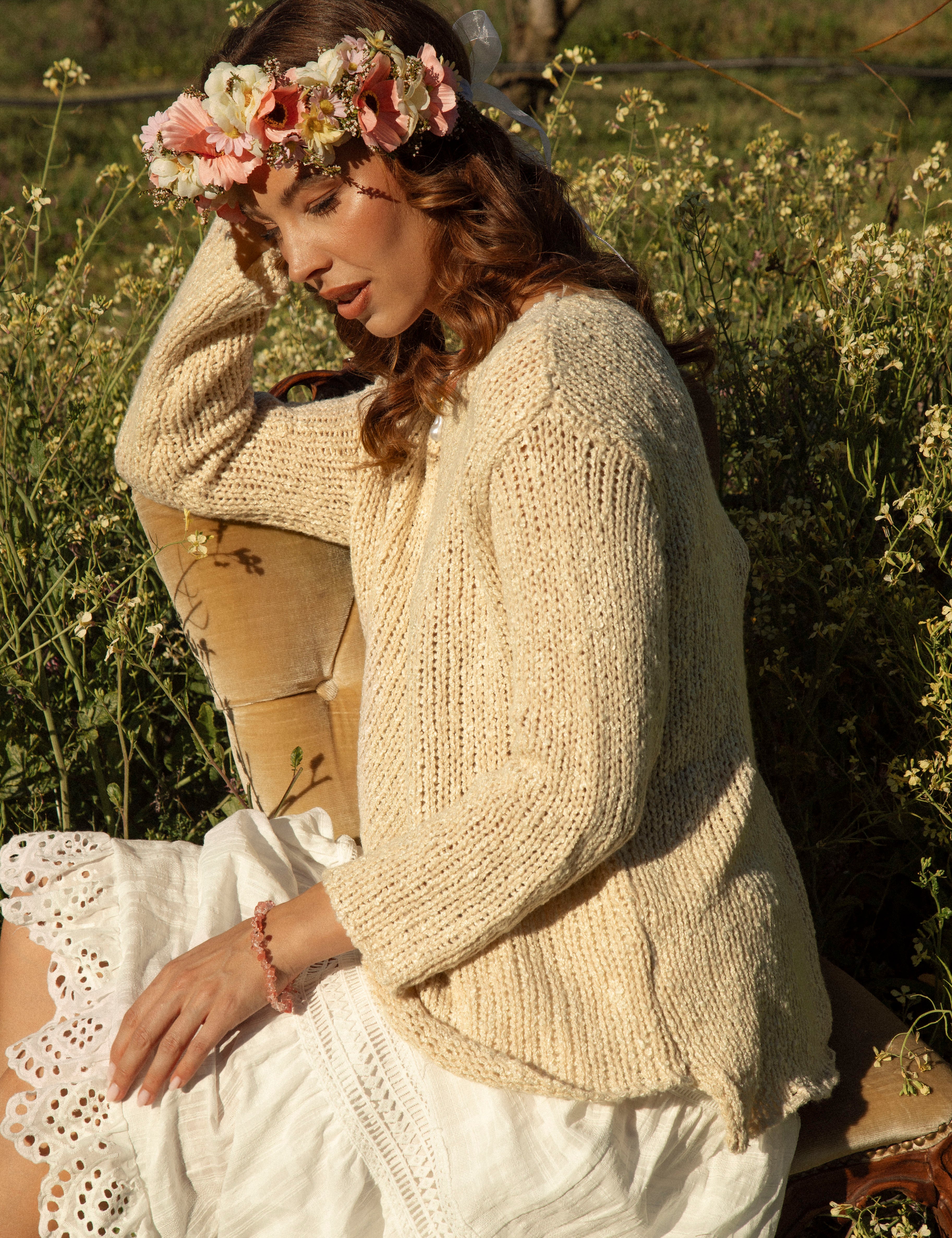 Remy Slouch Knit in Oat colourway