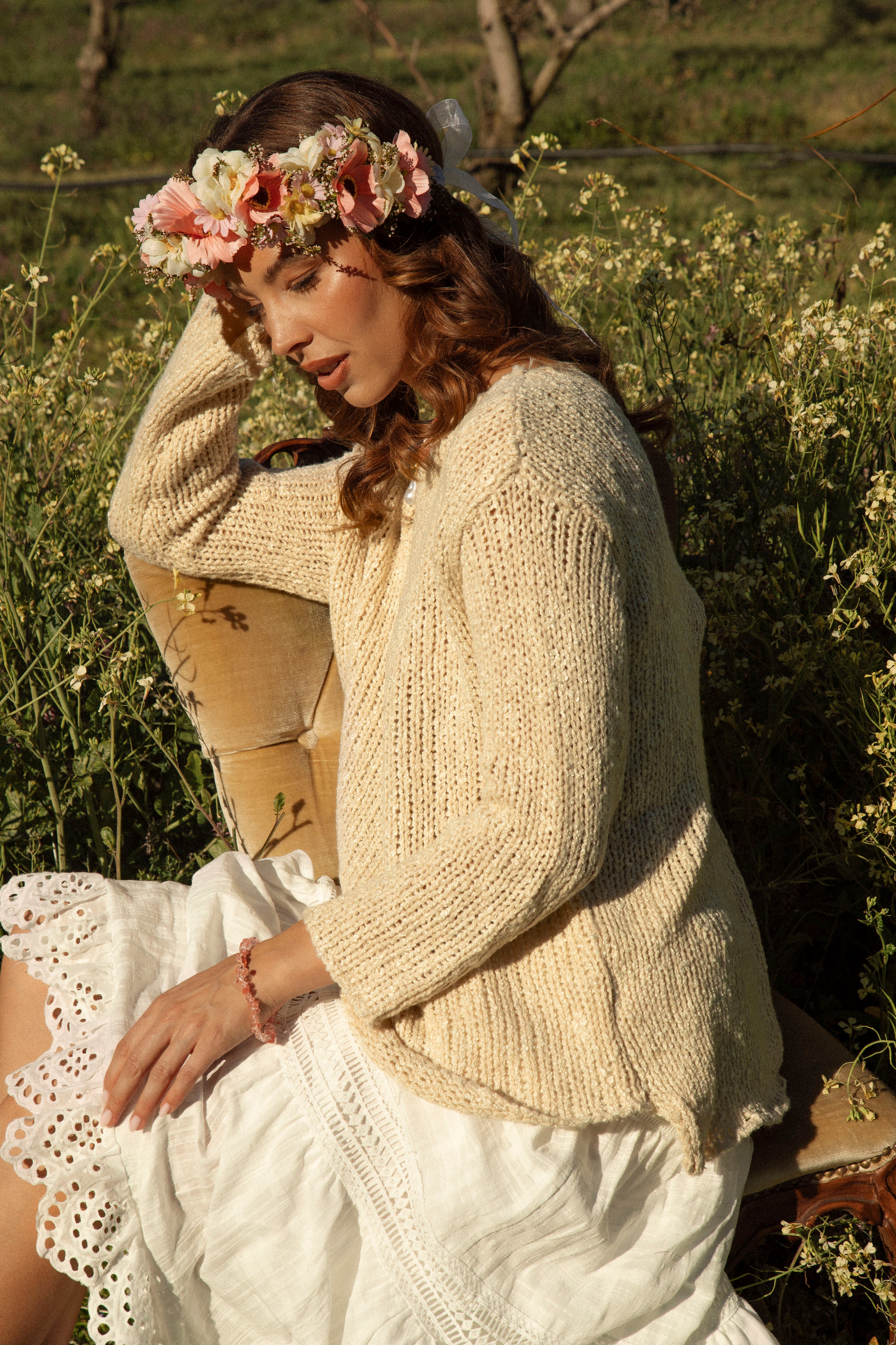 Remy Slouch Knit in Oat colourway