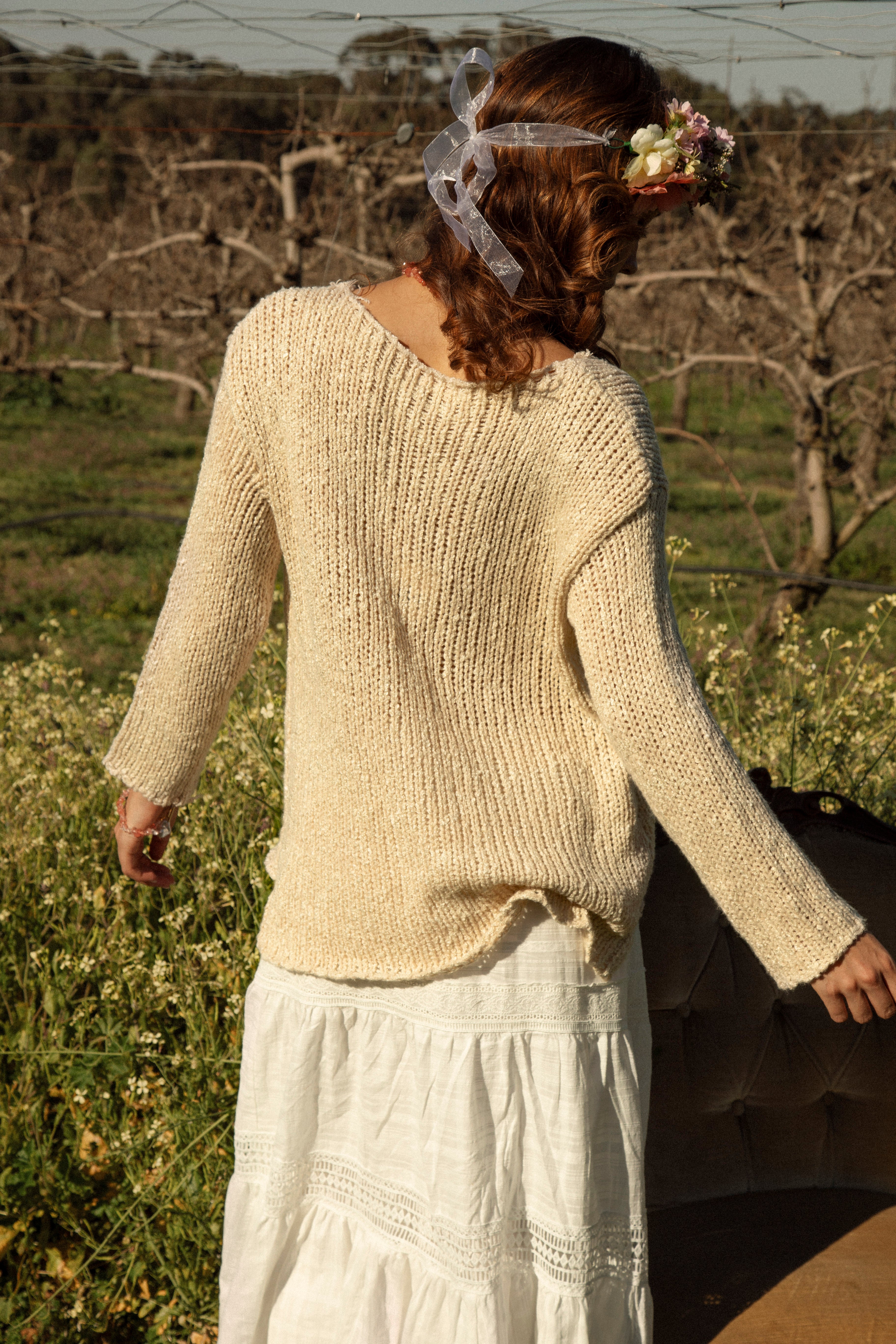 Remy Slouch Knit Oat - rear view