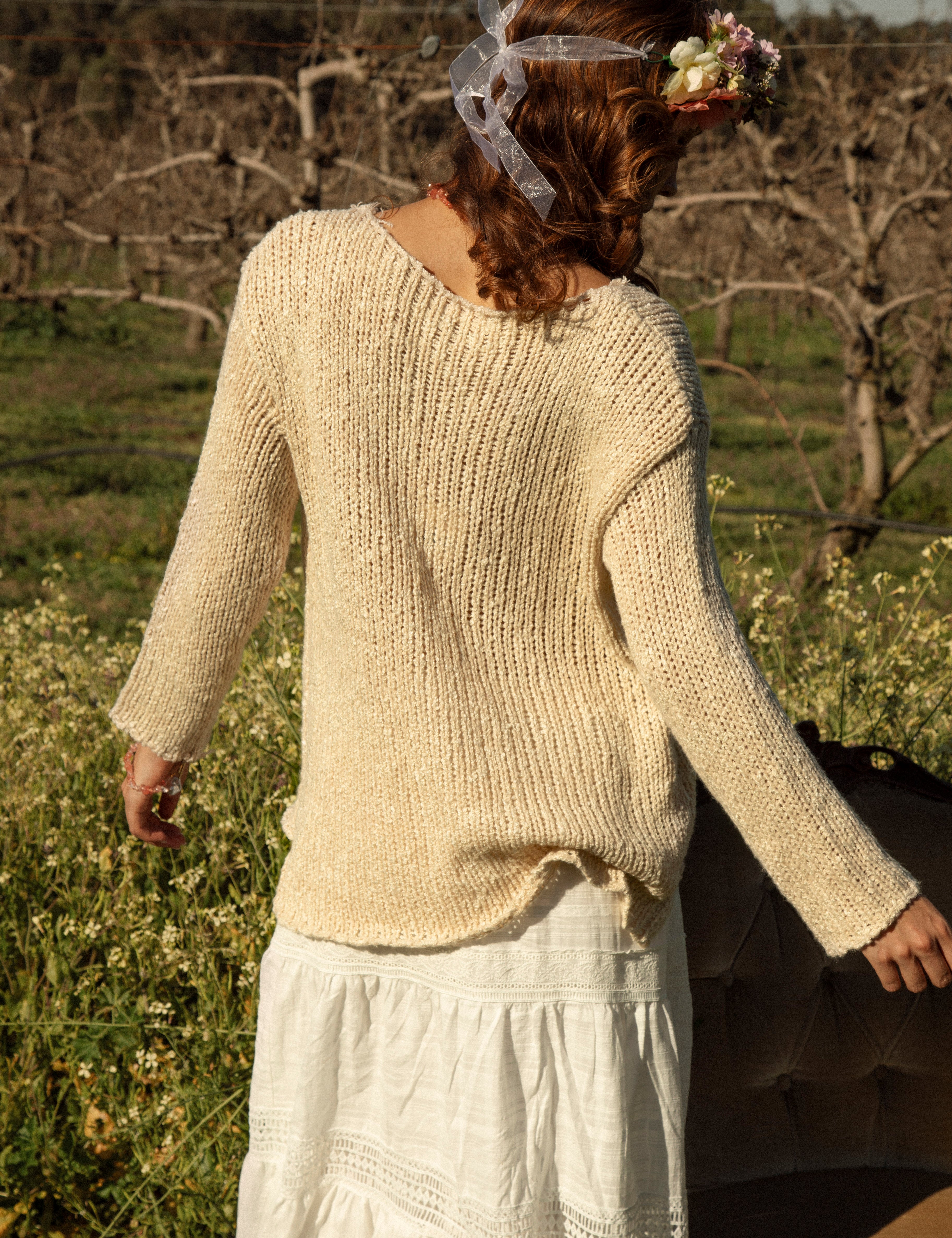 Remy Slouch Knit Oat - rear view