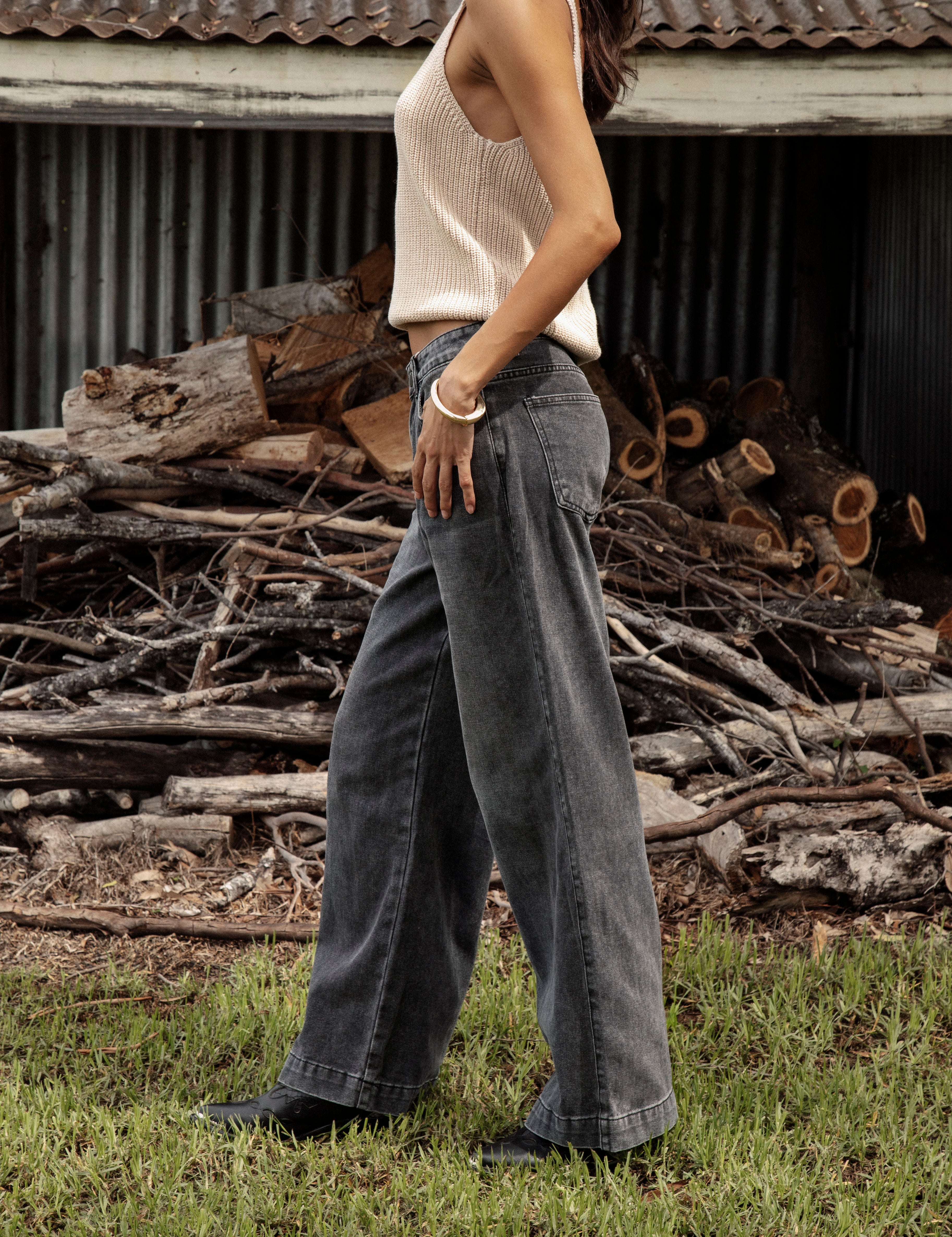 Renegade Denim Jean Charcoal Side View