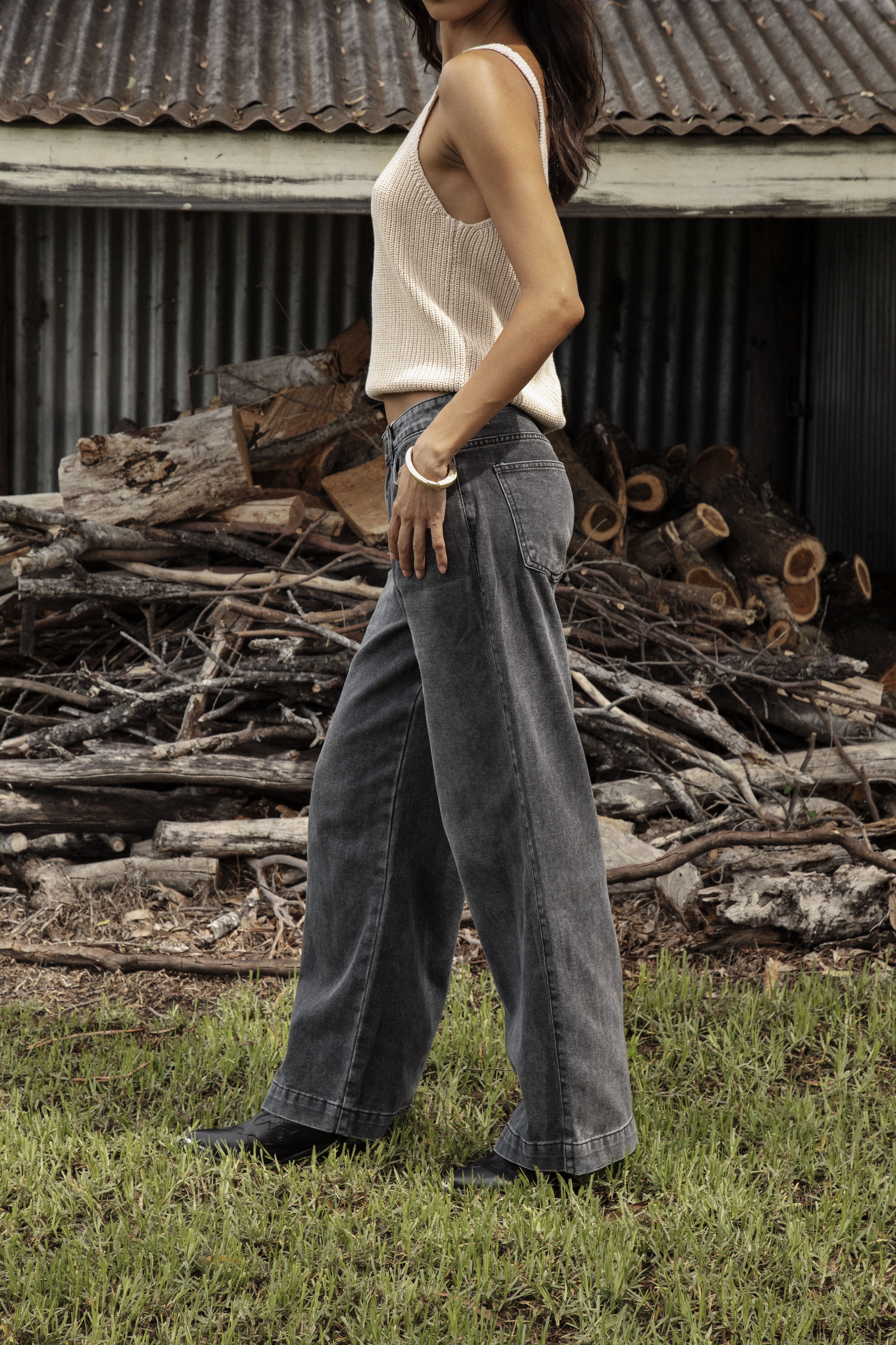 Renegade Denim Jean Charcoal Side View