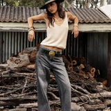 Renegade Denim Jean Charcoal - relaxed denim featuring wide leg style